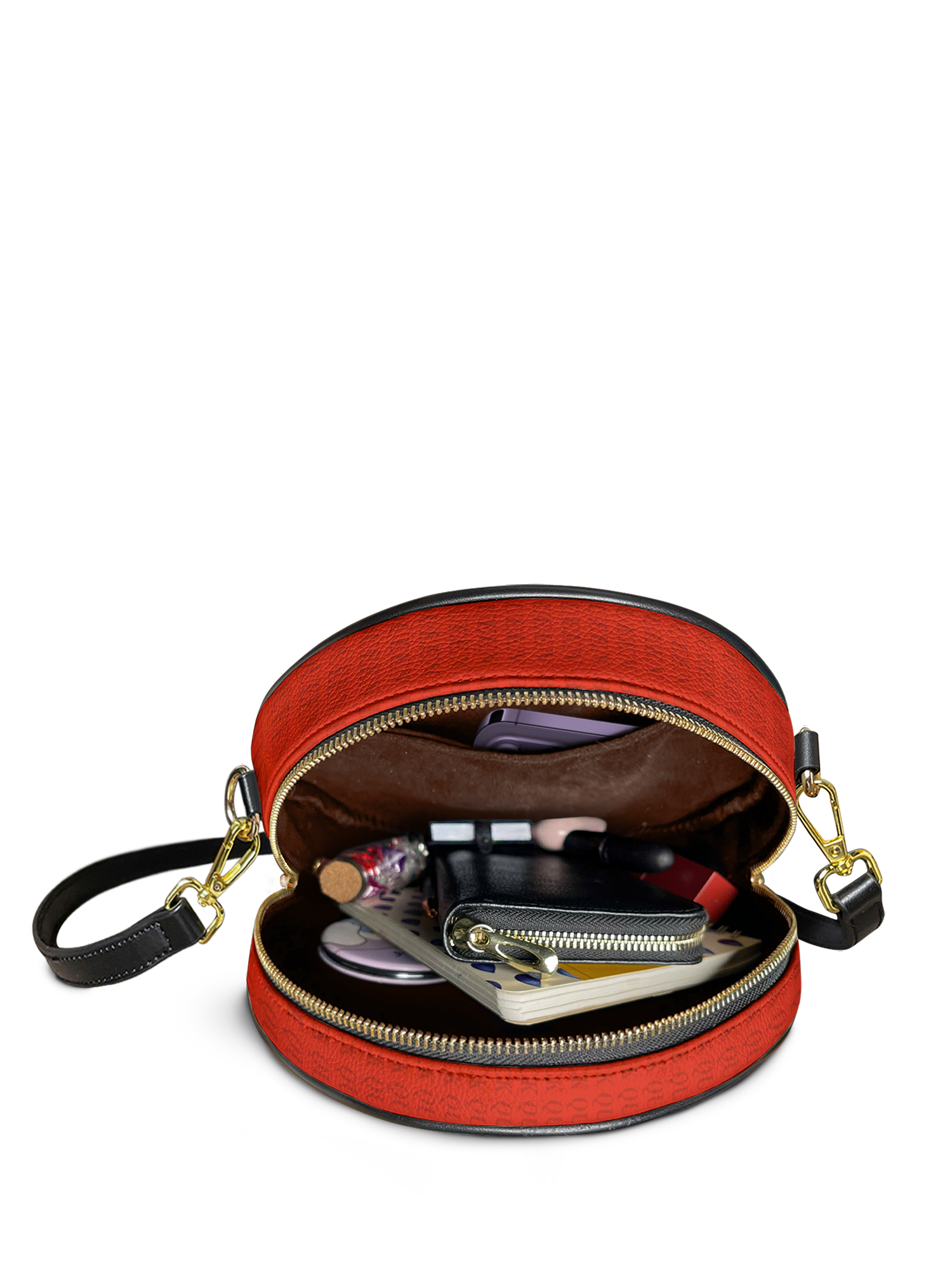 "Aina" Flame Red Circle Crossbody Bag Deal