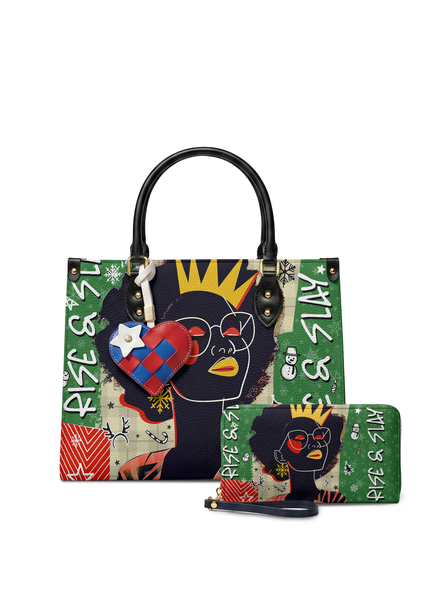 "Aina" Lime Pop Xmas Leather Handbag A250 Deal