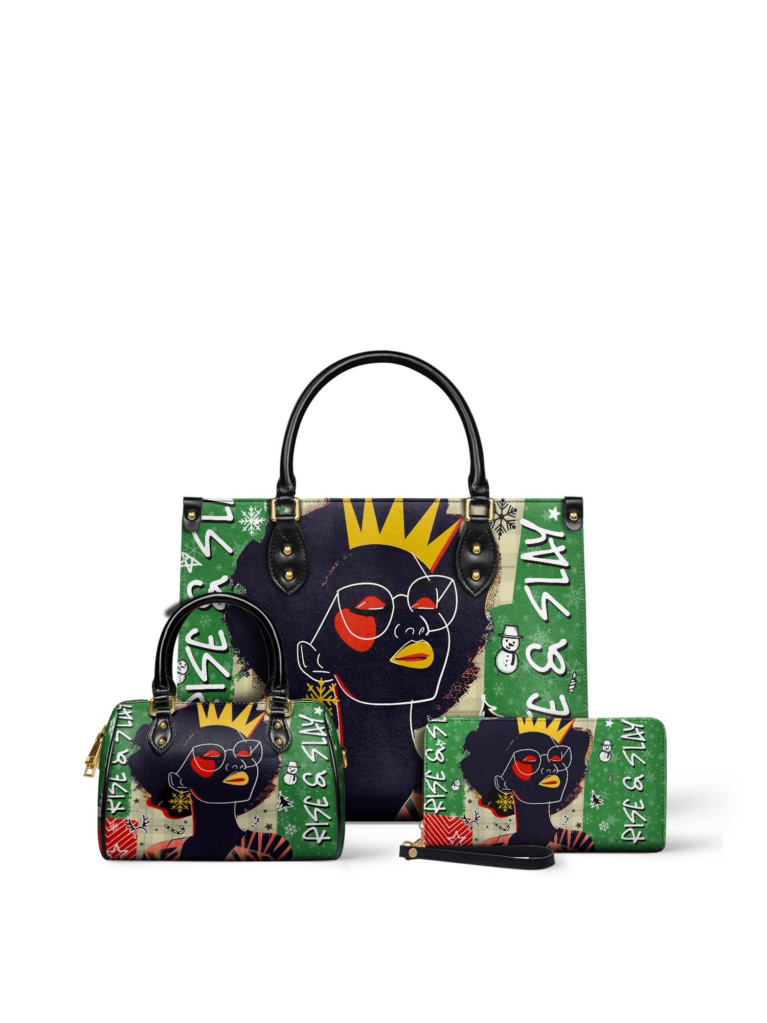 "Aina" Lime Pop Xmas Leather Handbag A250 Deal