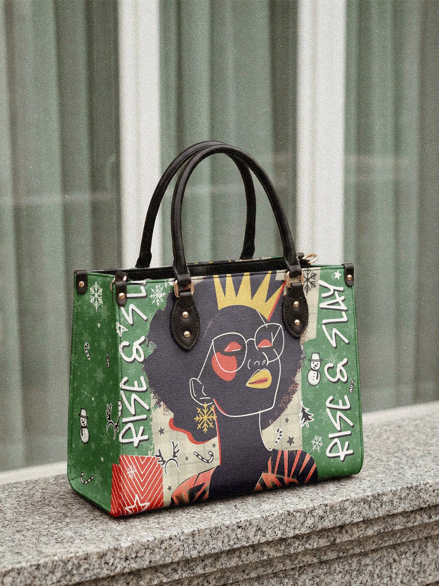 "Aina" Lime Pop Xmas Leather Handbag A250 Deal