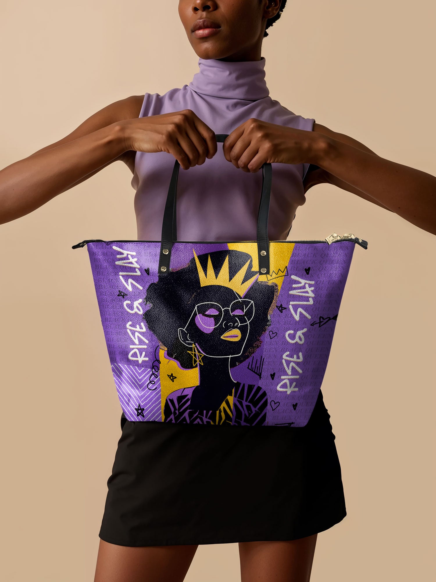 "Aina" Grape Soda Leather Tote Bag