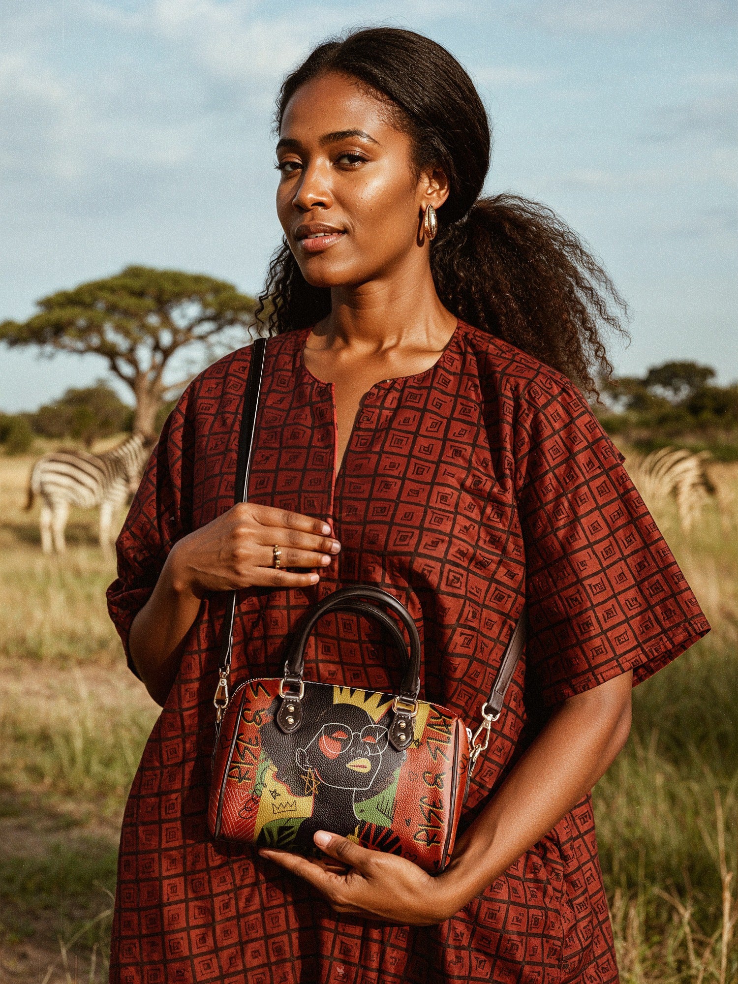 "Aina" Flame Red Mini Satchel Deal