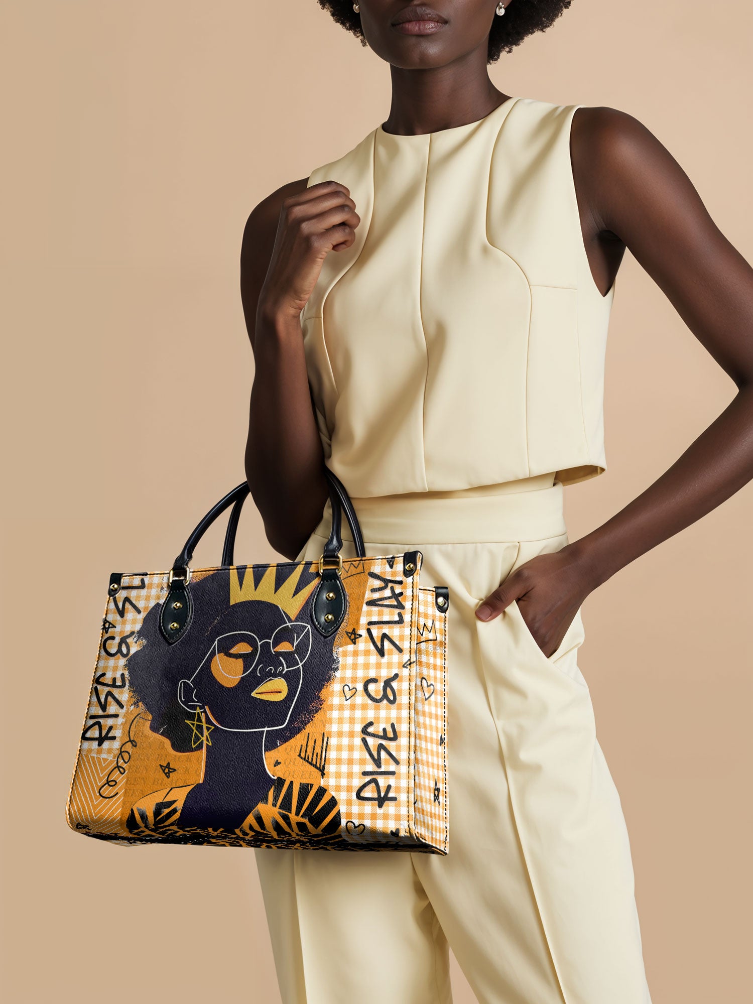 "Aina" Honeycomb Leather Handbag
