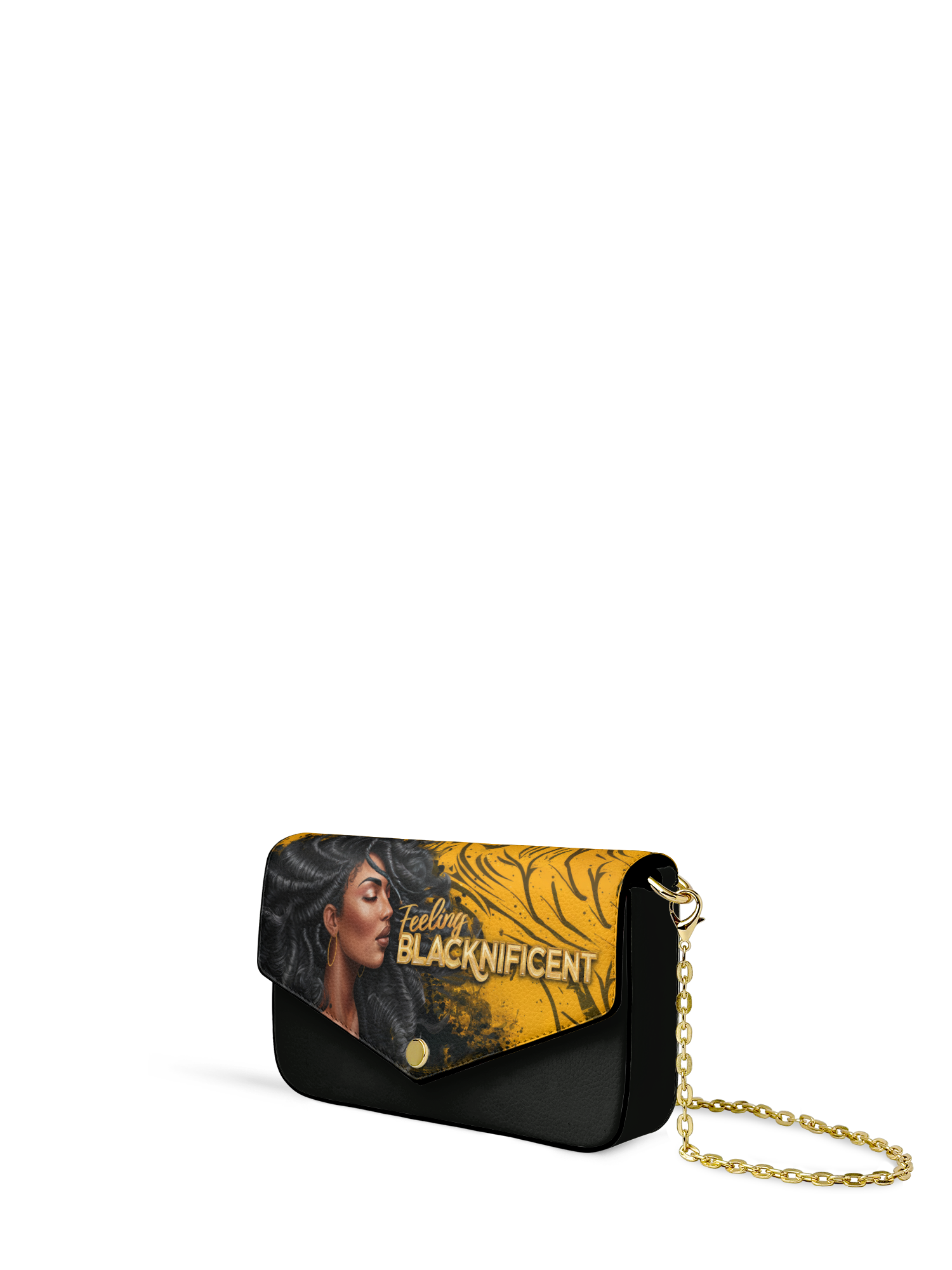 "Blacknificent" Envelope Chain Crossbody Bag