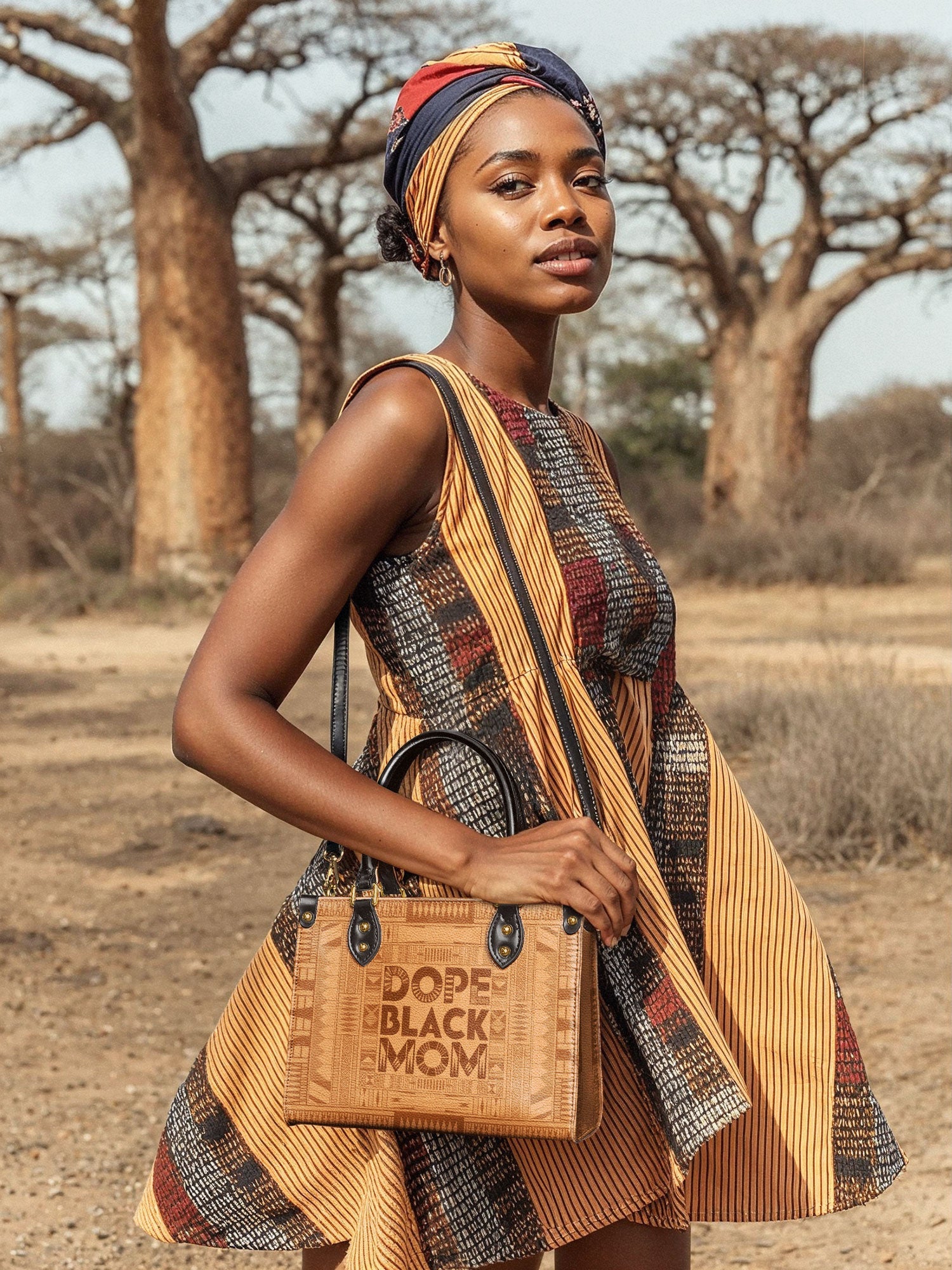 "Dope Black Mom" The Signature Duo Bundle - Small Leather Handbag