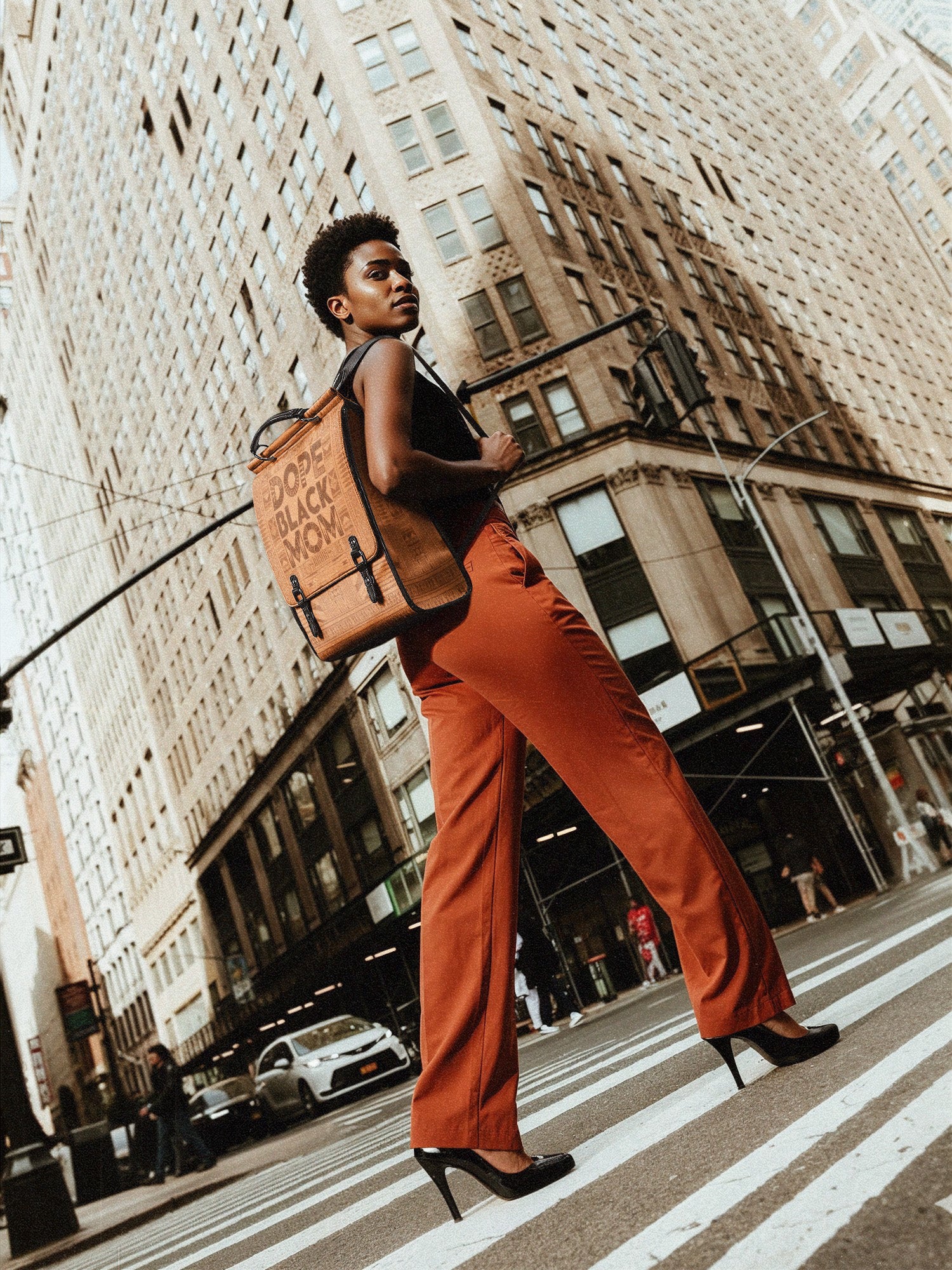 "Dope Black Mom" Leather Backpack
