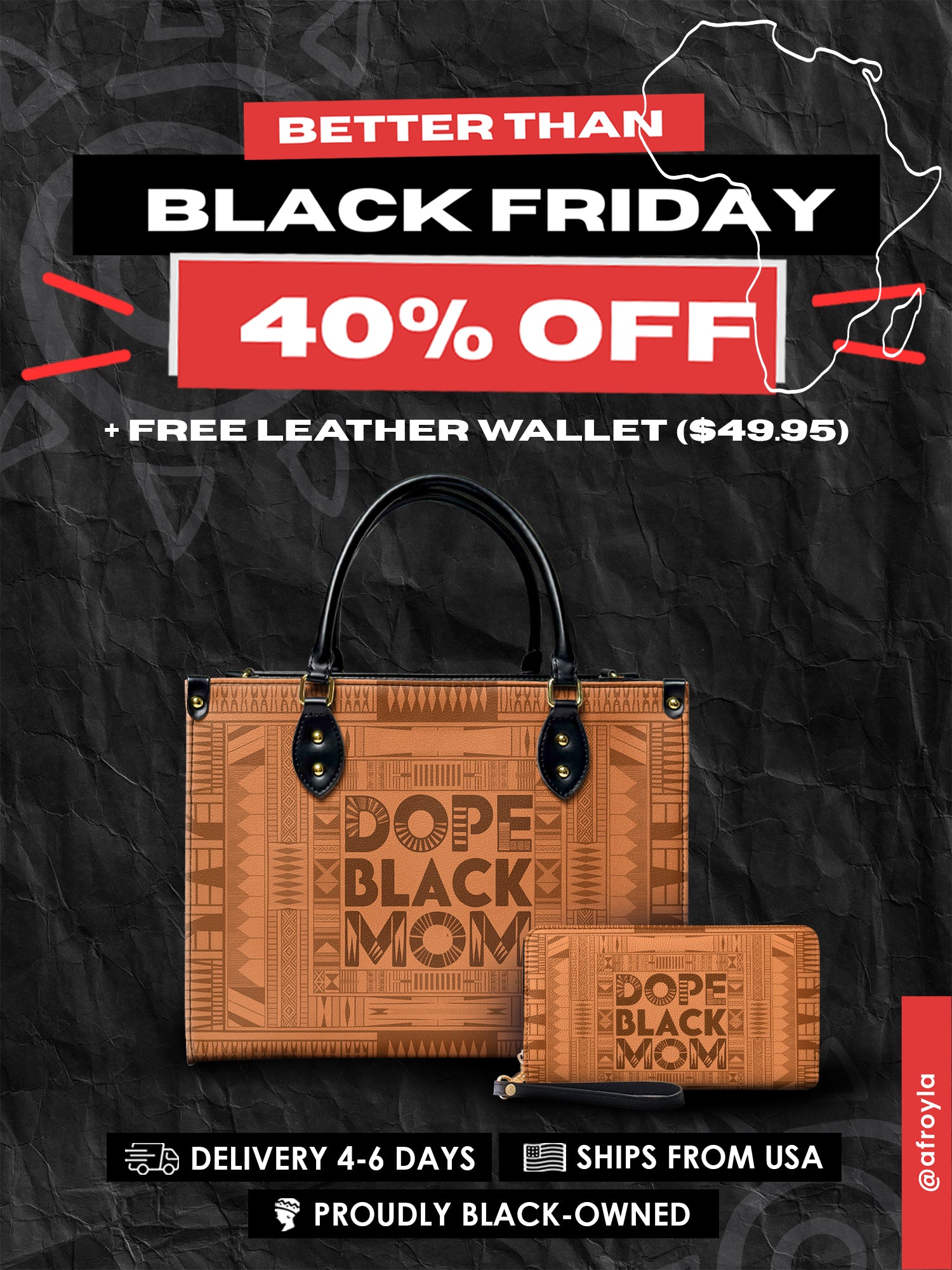 "Dope Black Mom" Leather Handbag Deal