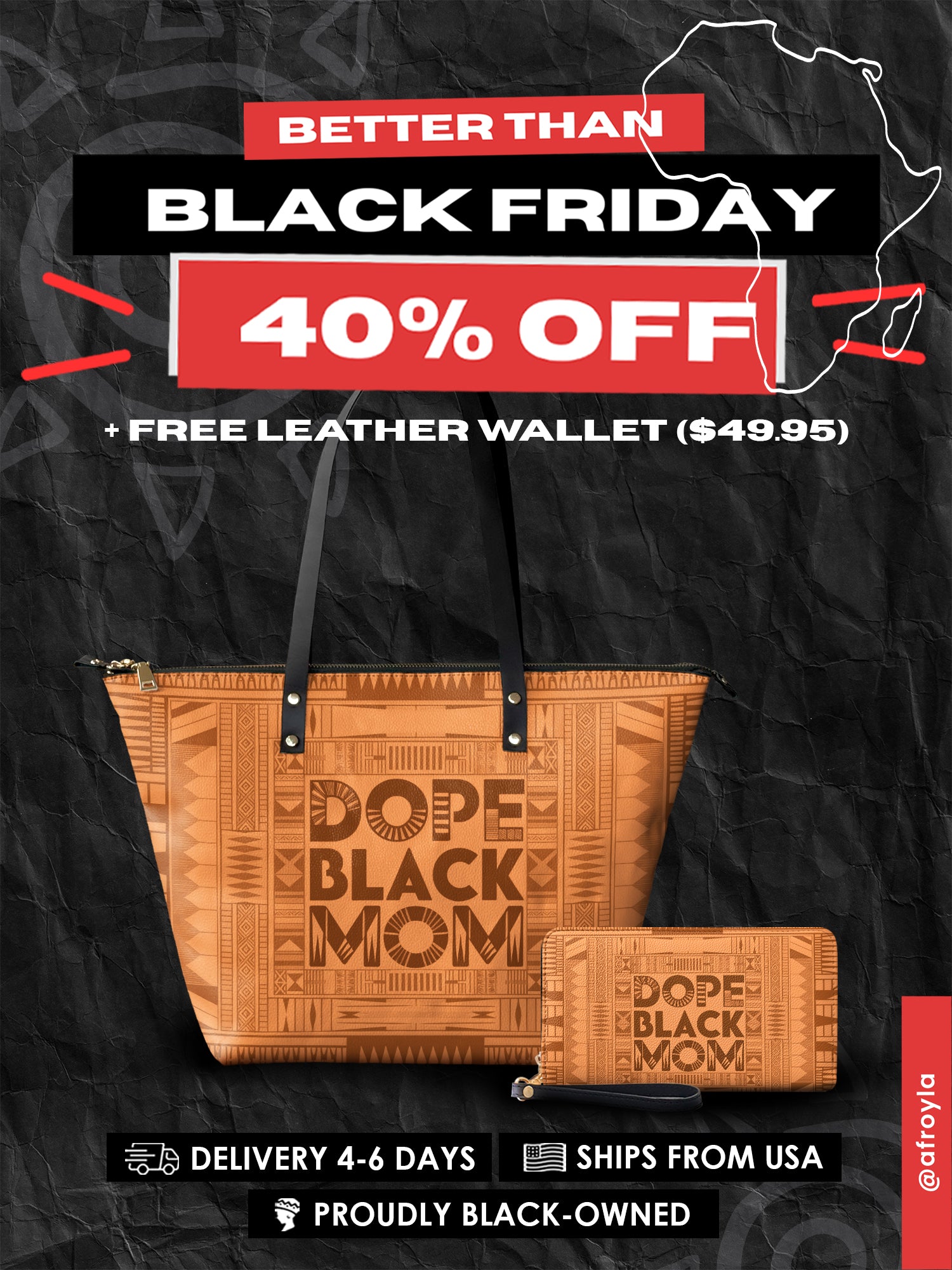 "Dope Black Mom" Leather Tote Bag Deal