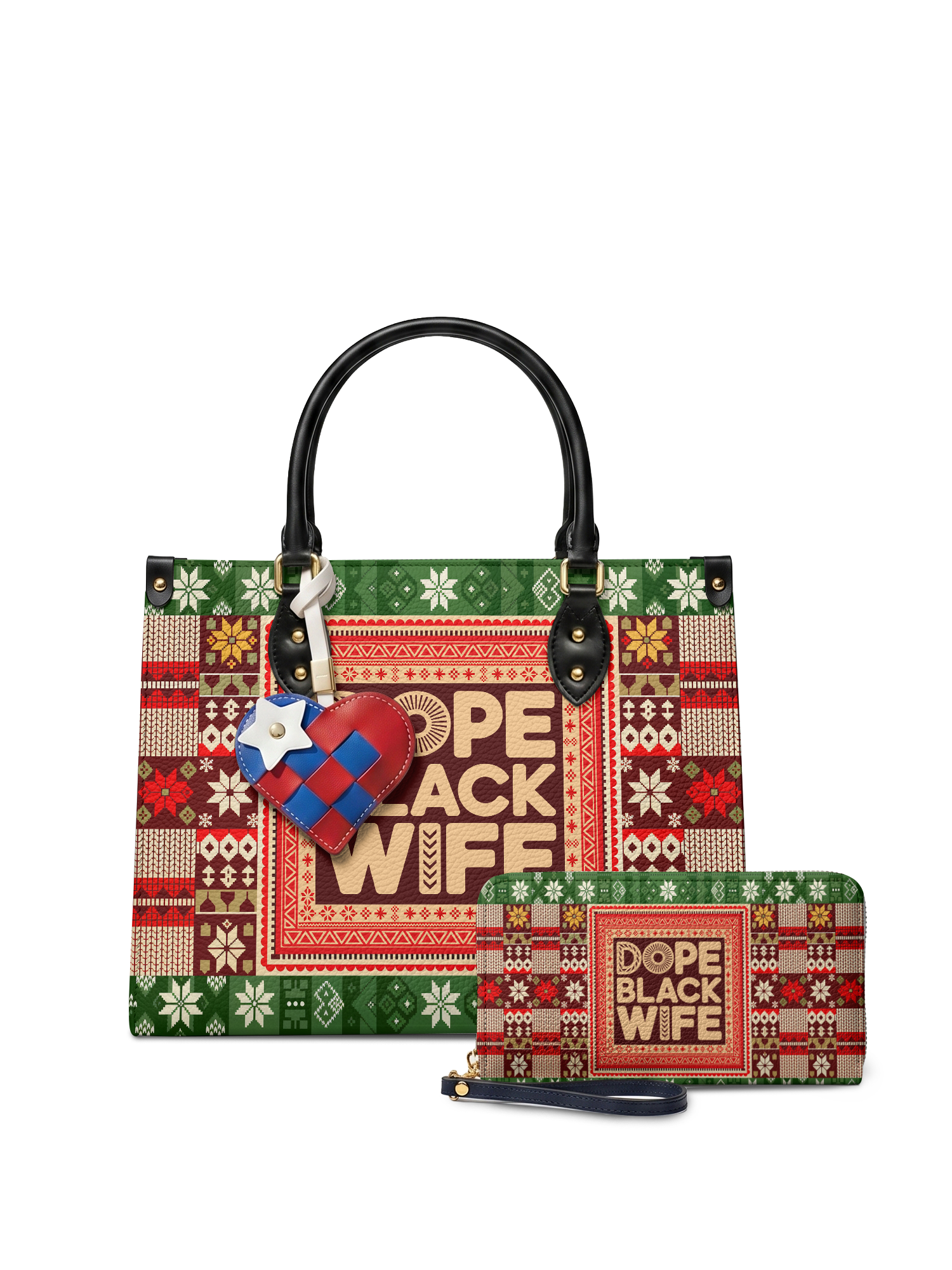 "Dope Black Wife" Frosted Pine Leather Handbag A250 Deal