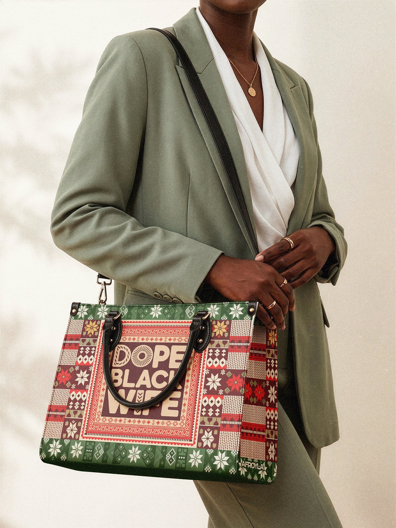 "Dope Black Wife" Frosted Pine Leather Handbag A250 Deal