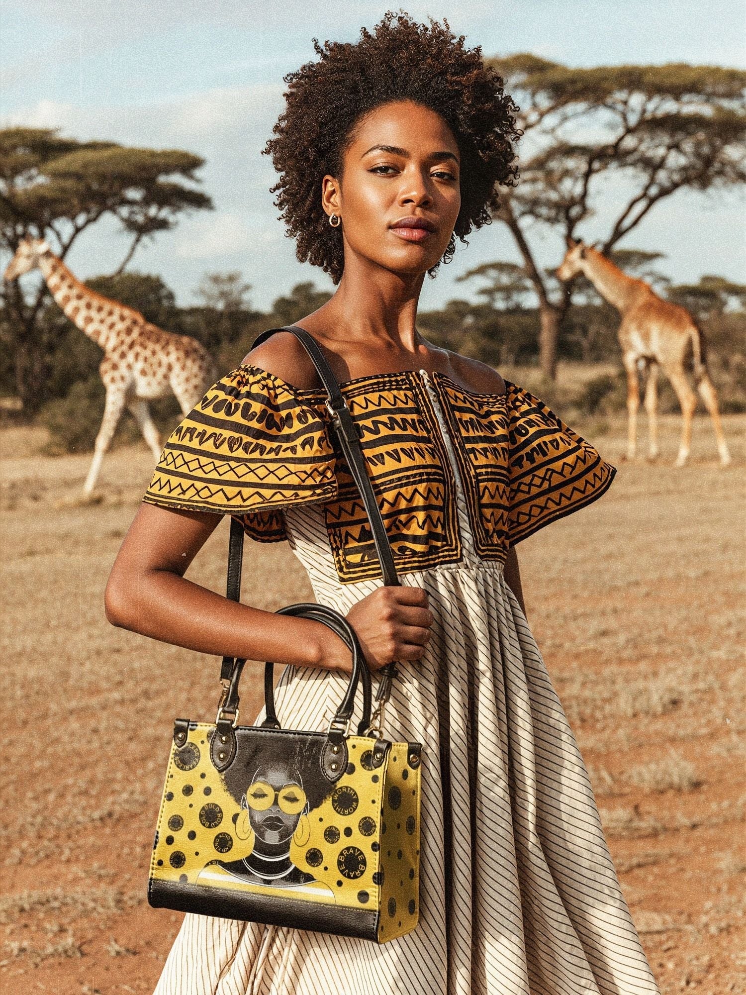 "Fahari" Marigold Pop Small Leather Handbag Today's Deal