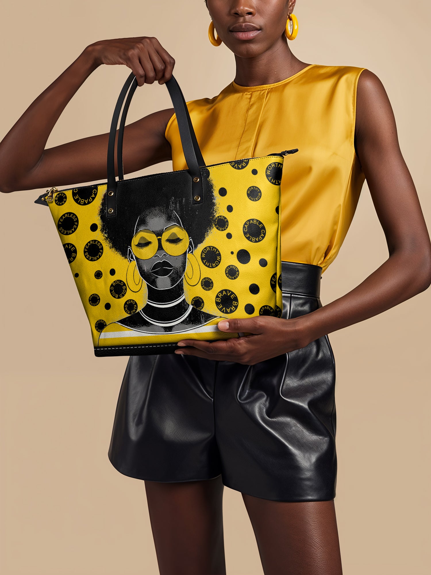 "Fahari" Marigold Pop Leather Tote Bag Deal