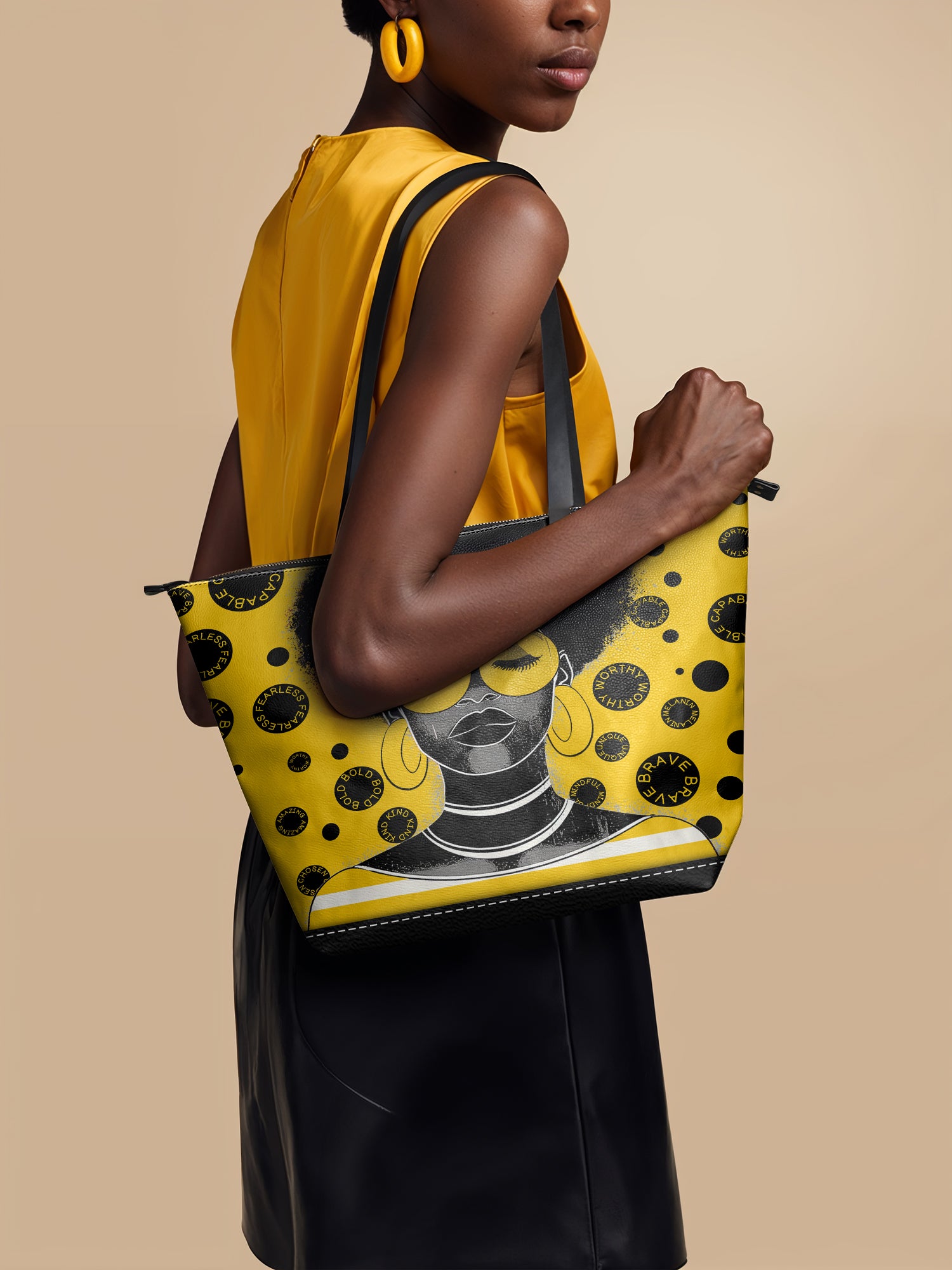 "Fahari" Marigold Pop Leather Tote Bag Deal