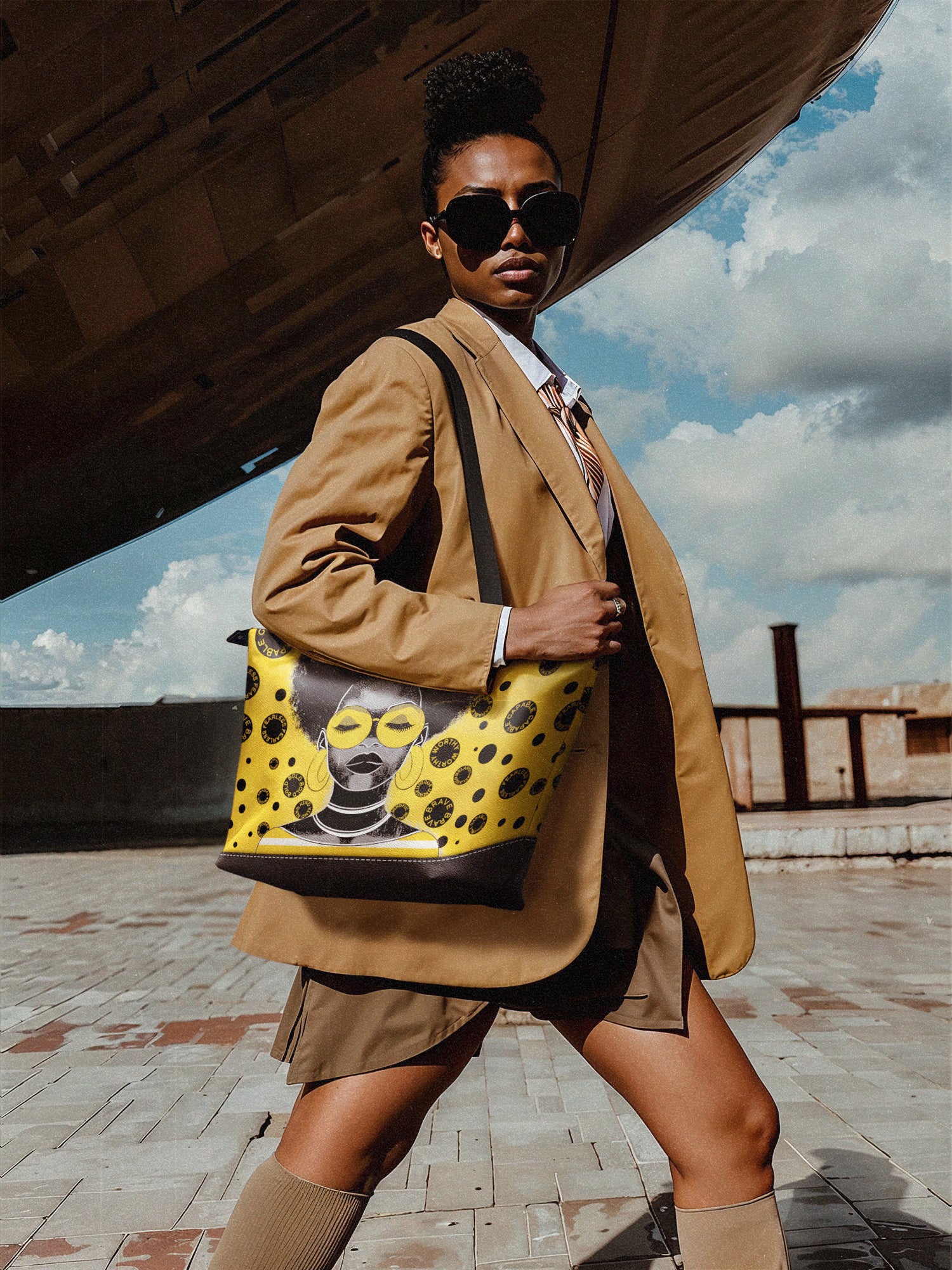 "Fahari" Marigold Pop Leather Tote Bag Deal