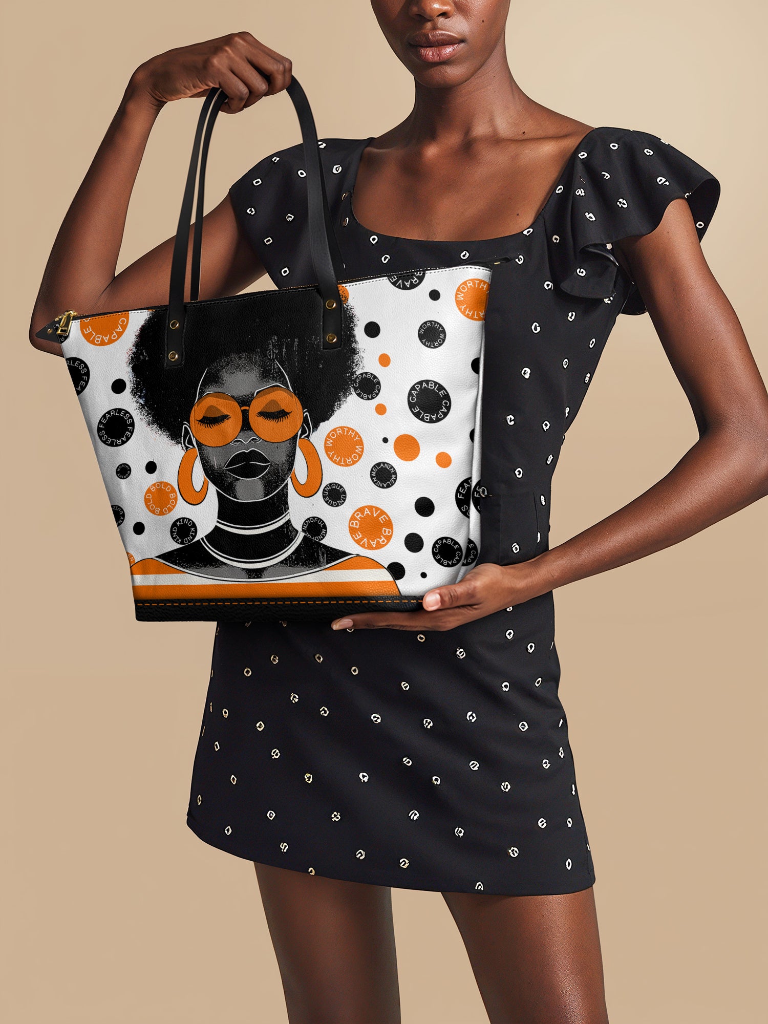 "Fahari" Marshmallow Citrus Leather Tote Bag Deal
