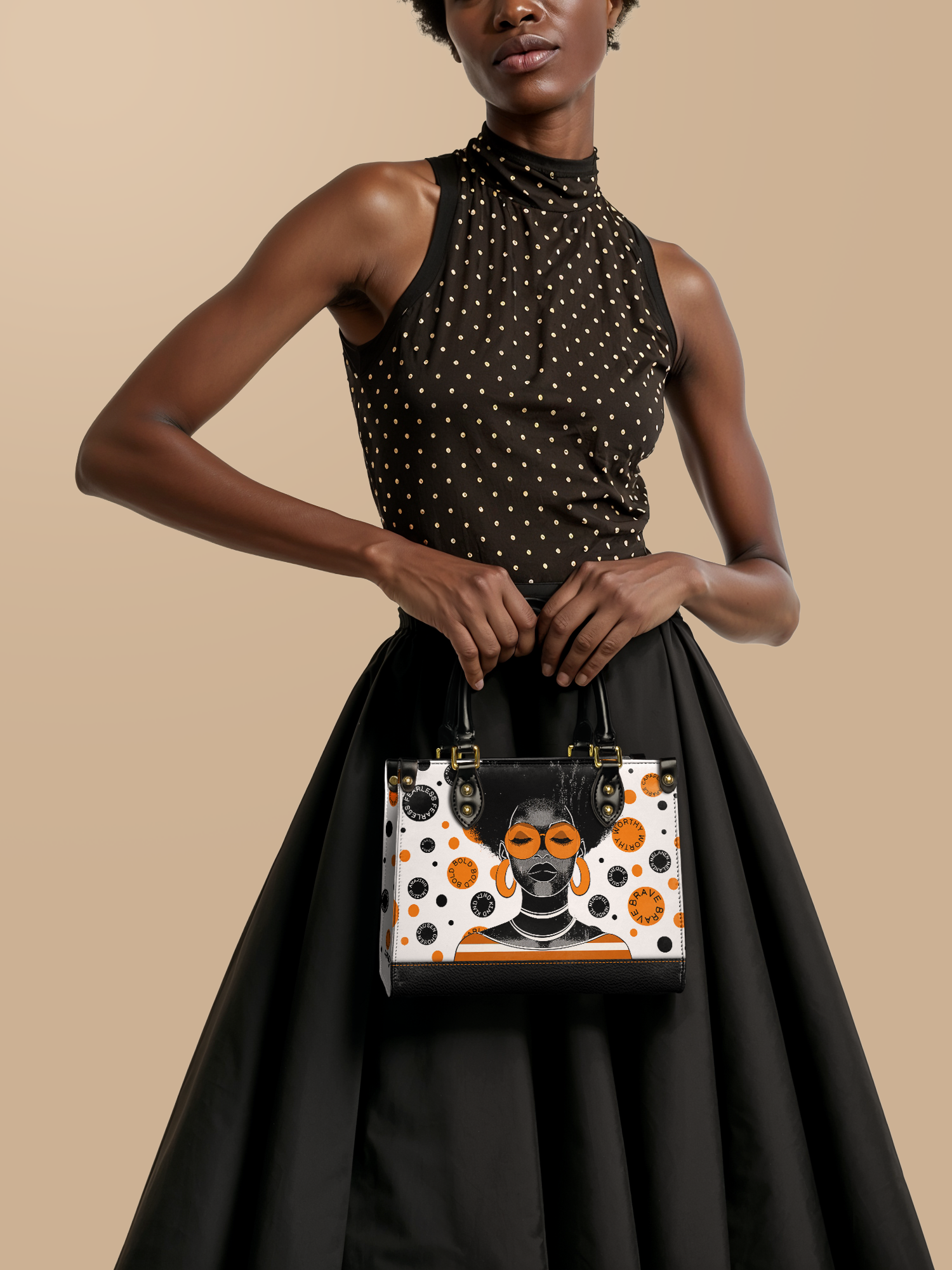 "Fahari" Marshmallow Citrus Small Leather Handbag Deal