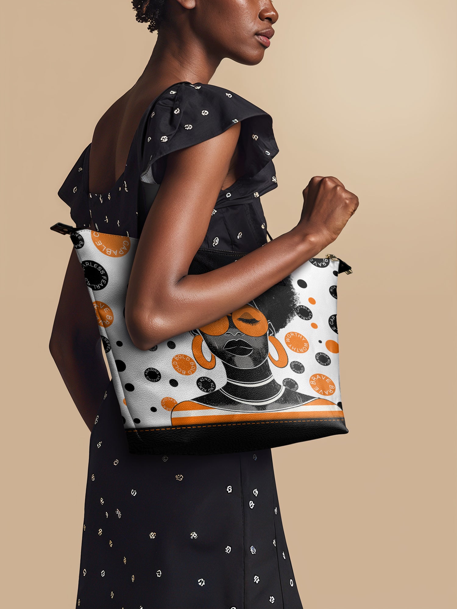 "Fahari" Marshmallow Citrus Leather Tote Bag Deal