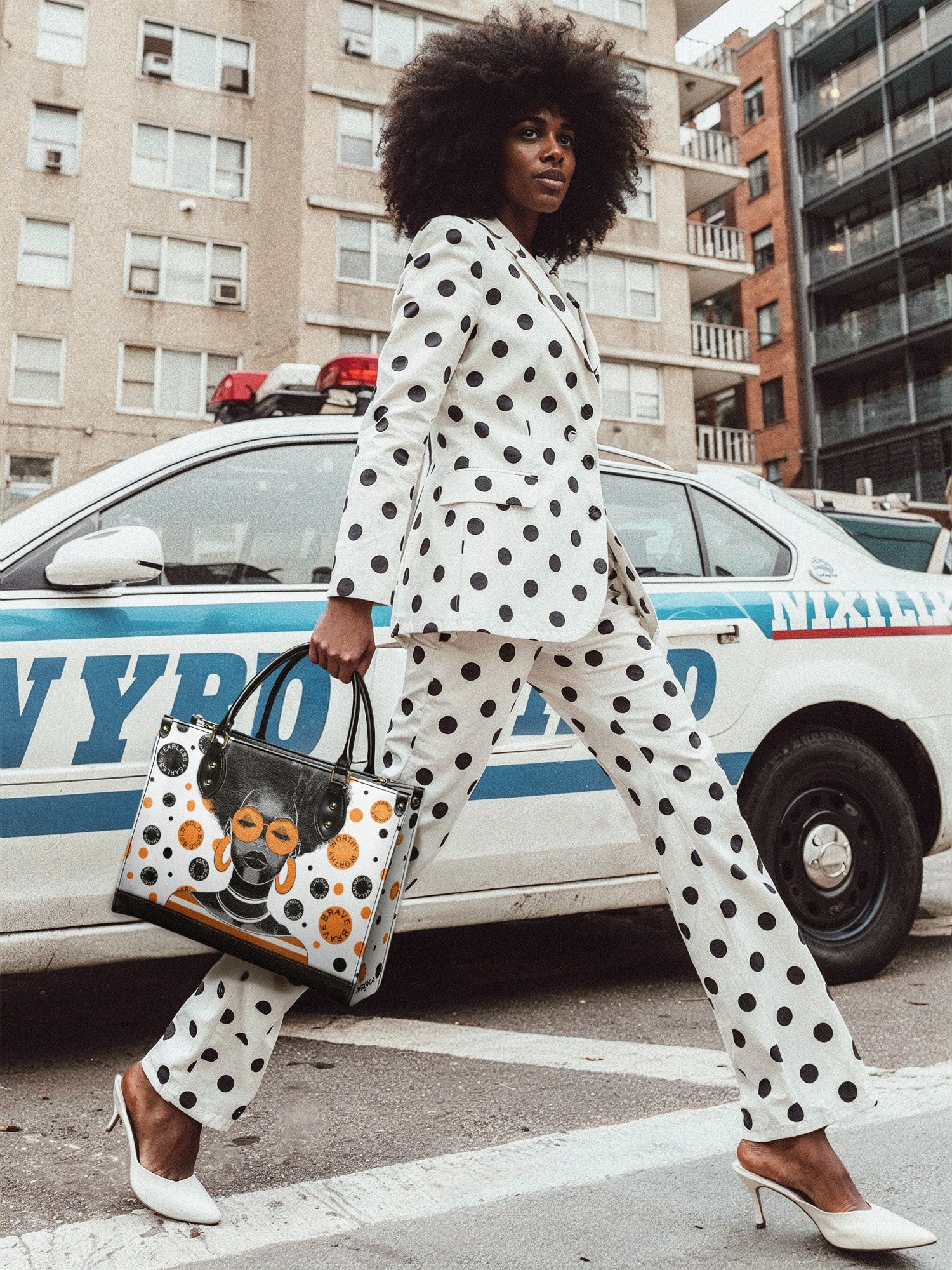 "Fahari" Marshmallow Citrus Leather Handbag