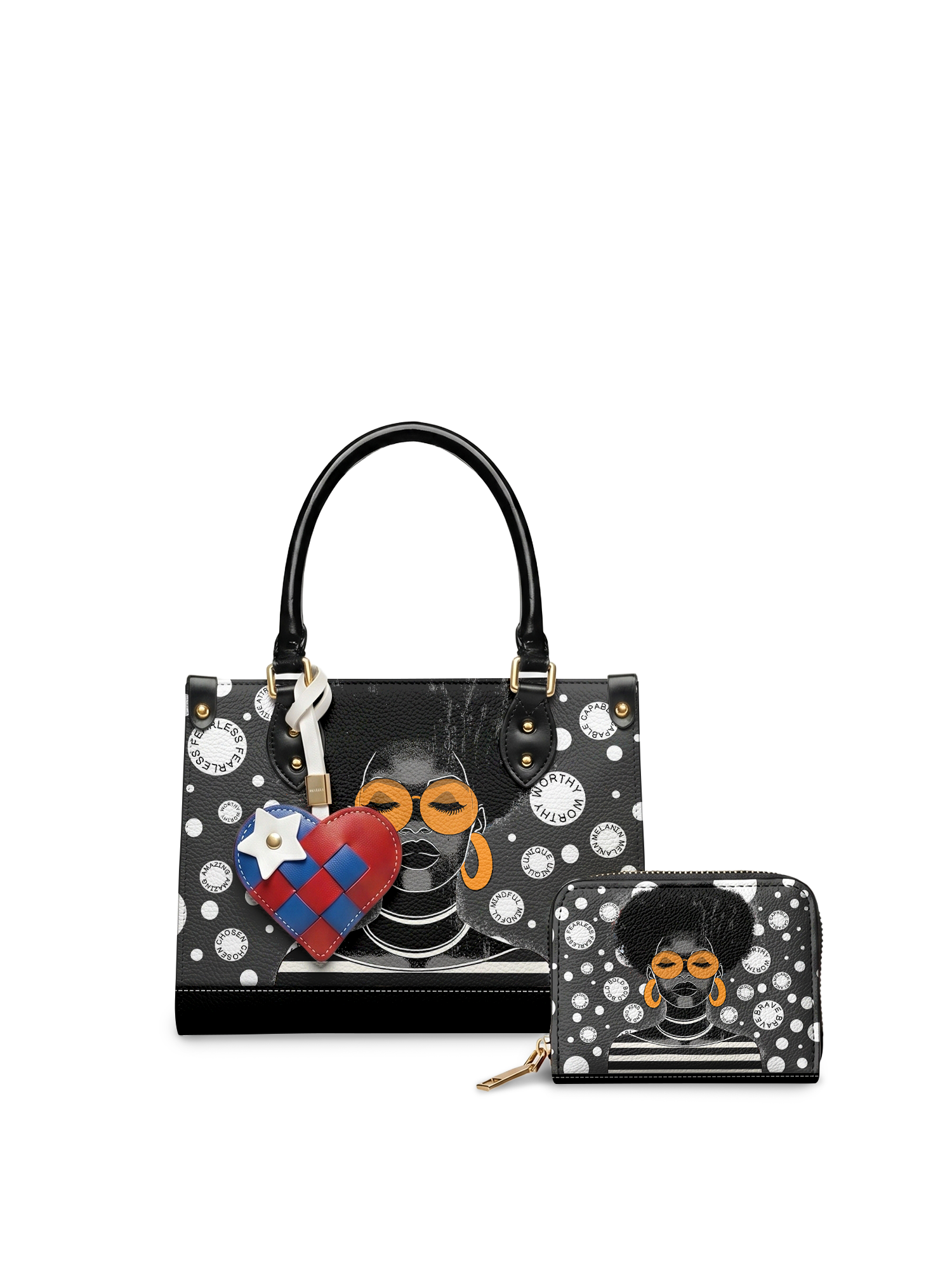 "Fahari" Monochrome Small Leather Handbag A250 Deal
