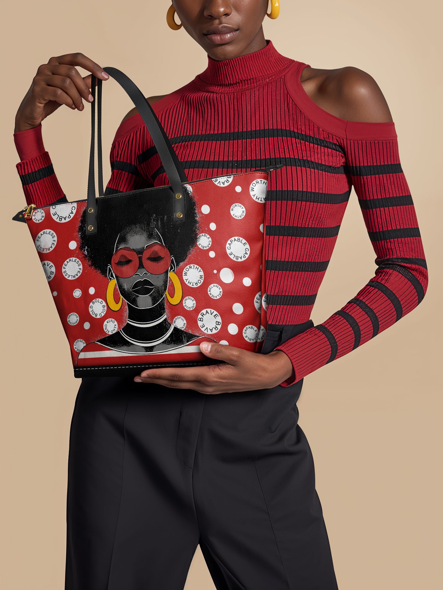 "Fahari" Strawberry Pop Leather Tote Bag Deal