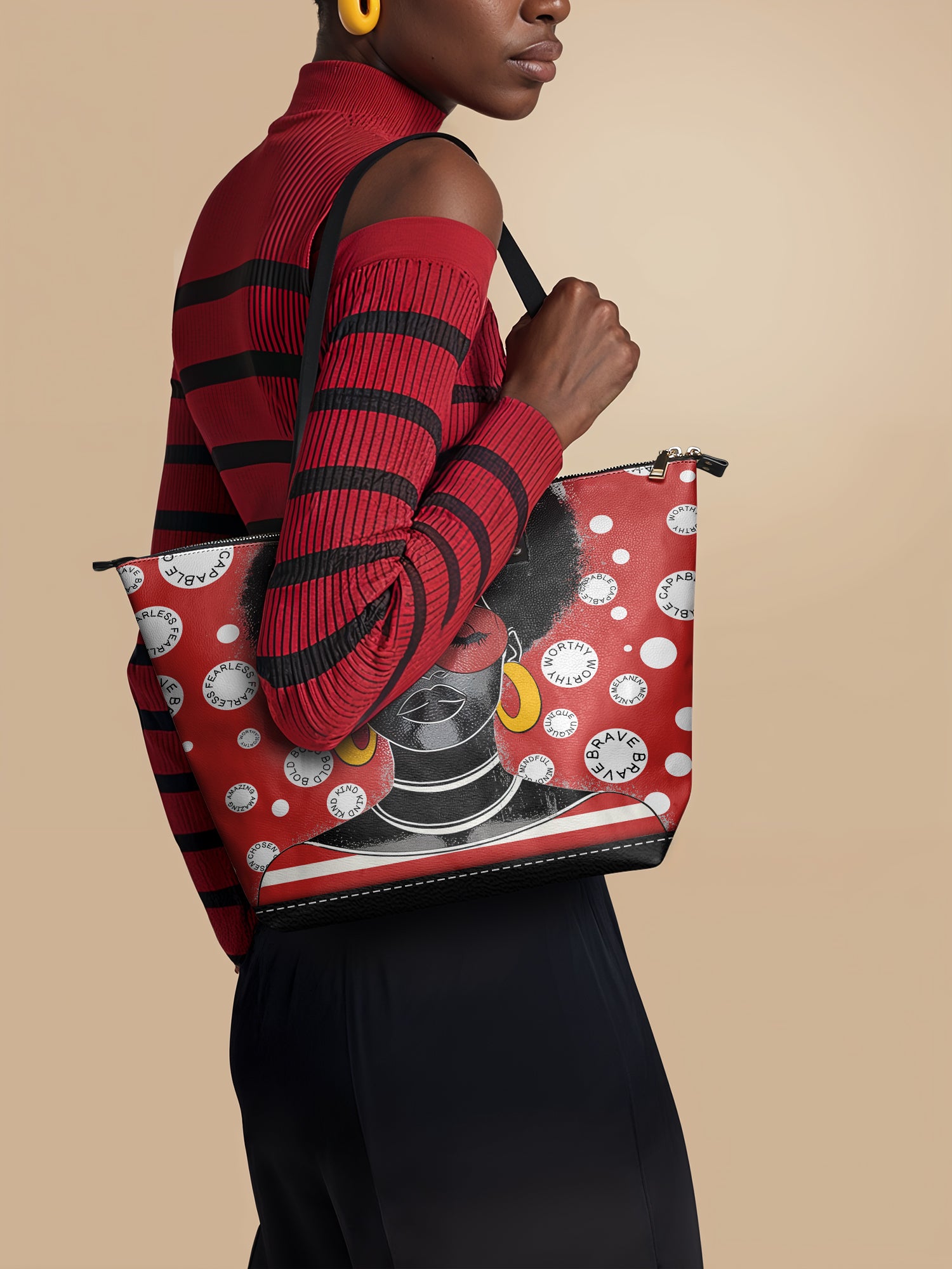 "Fahari" Strawberry Pop Leather Tote Bag Deal