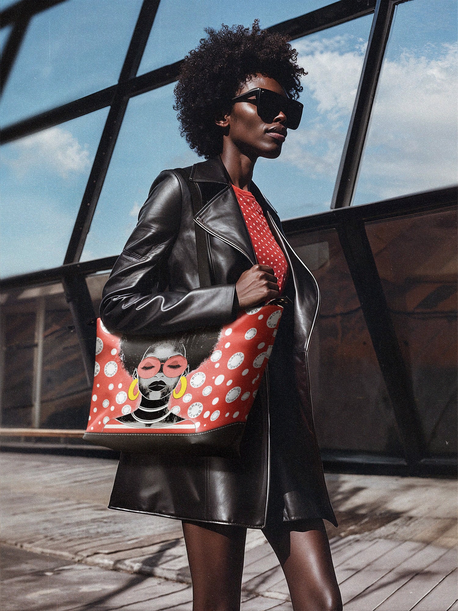 "Fahari" Strawberry Pop Leather Tote Bag Deal