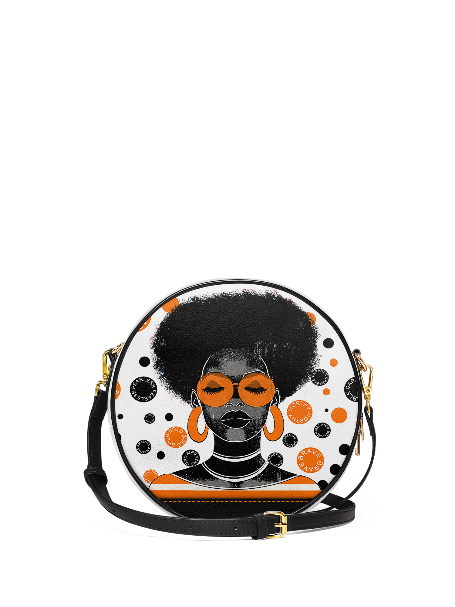 "Fahari" Marshmallow Citrus Circle Crossbody Bag