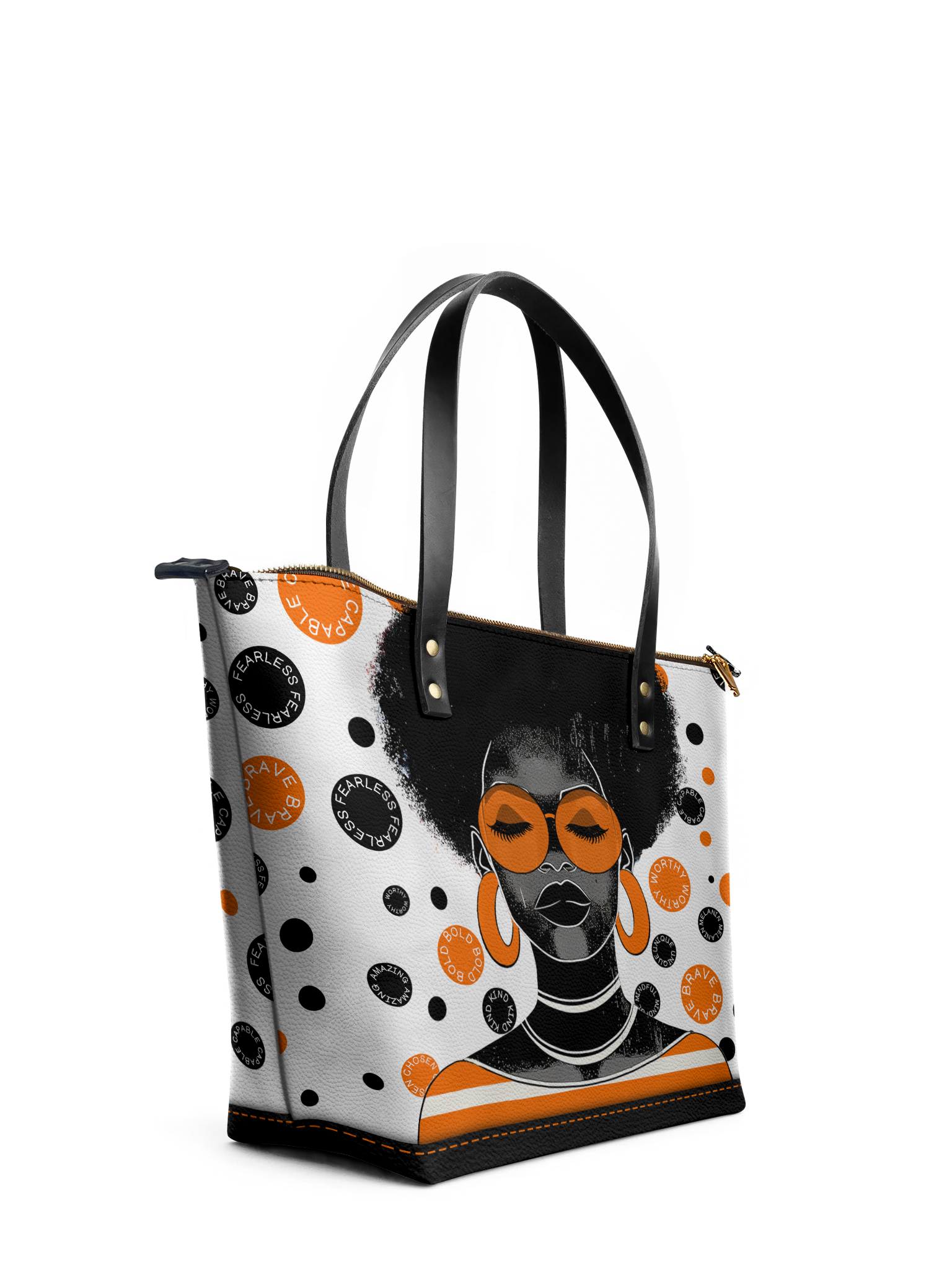 "Fahari" Marshmallow Citrus Leather Tote Bag Deal