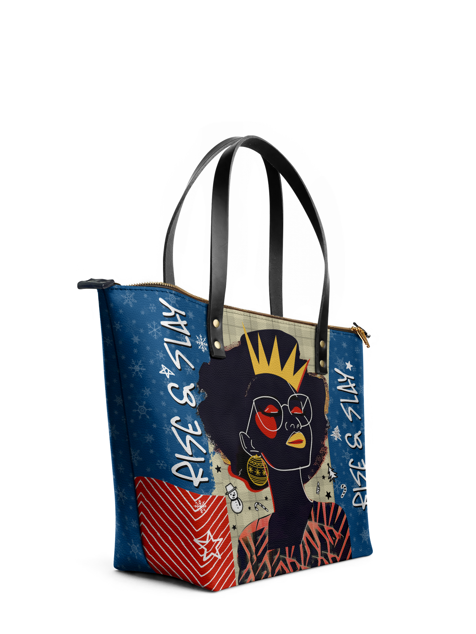 "Aina" Blueberry Snow Leather Tote Bag Deal