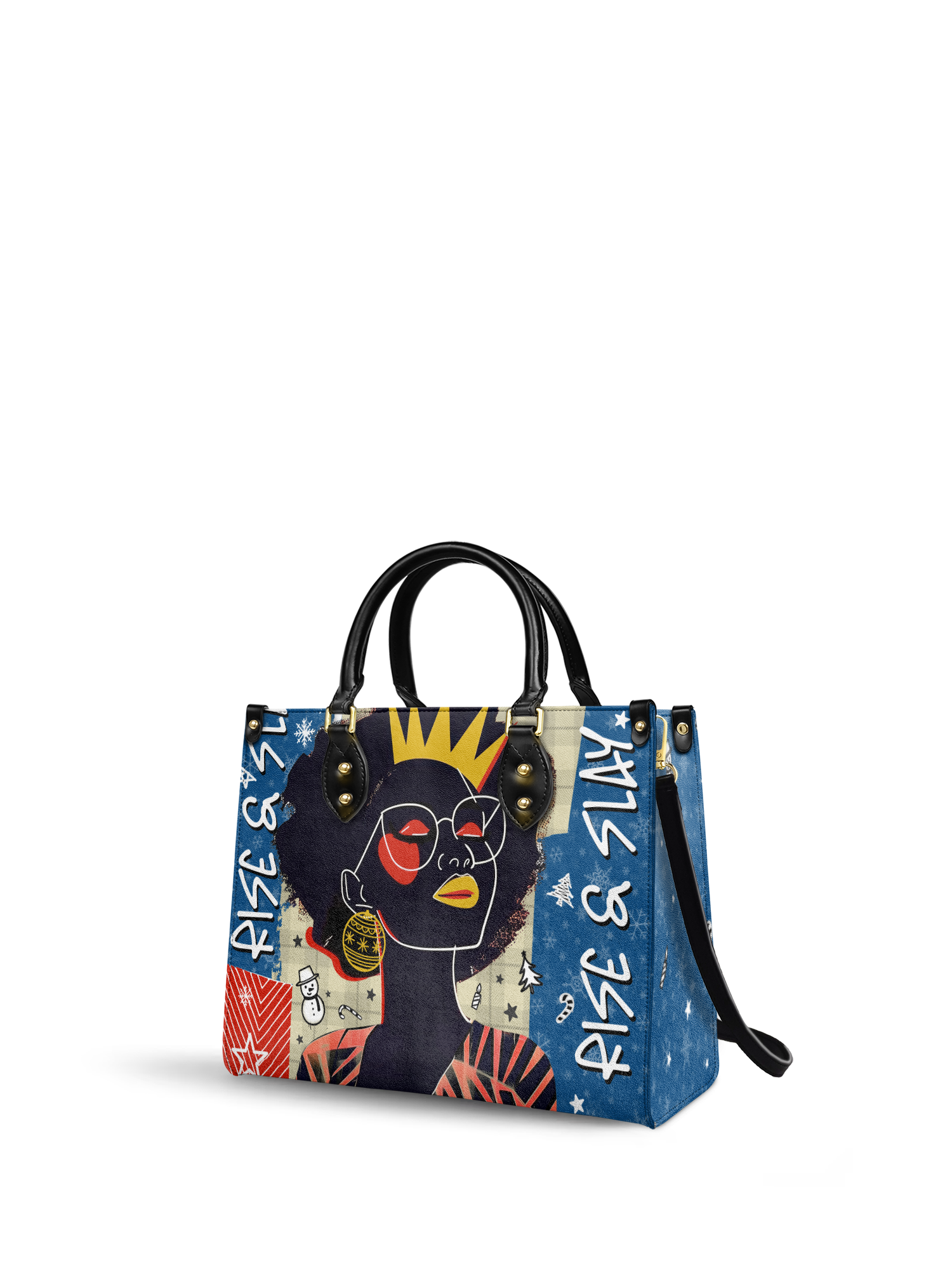 "Aina" Blueberry Snow Leather Handbag Today's Deal