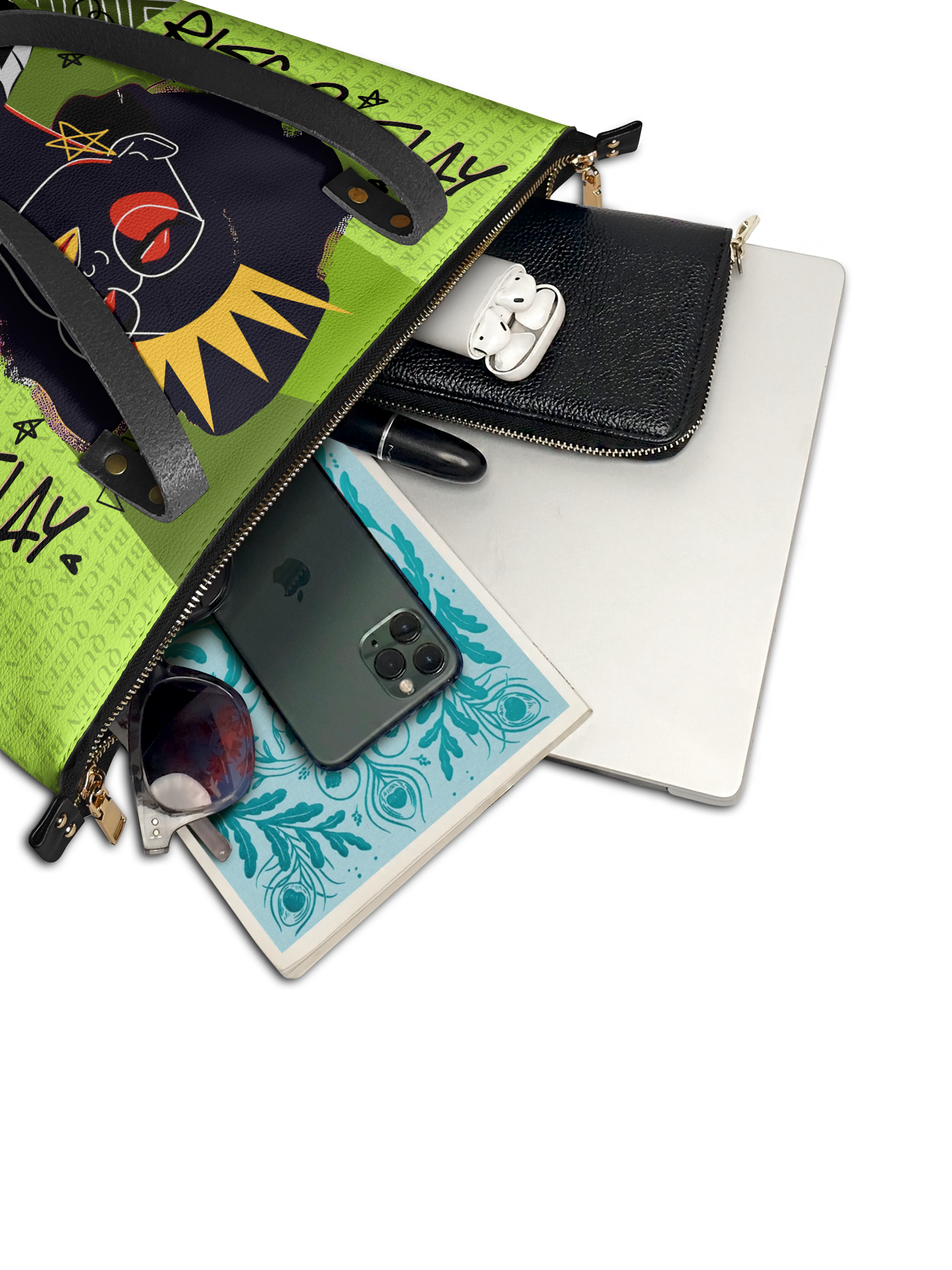 "Aina" Lime Pop Leather Tote Bag Deal