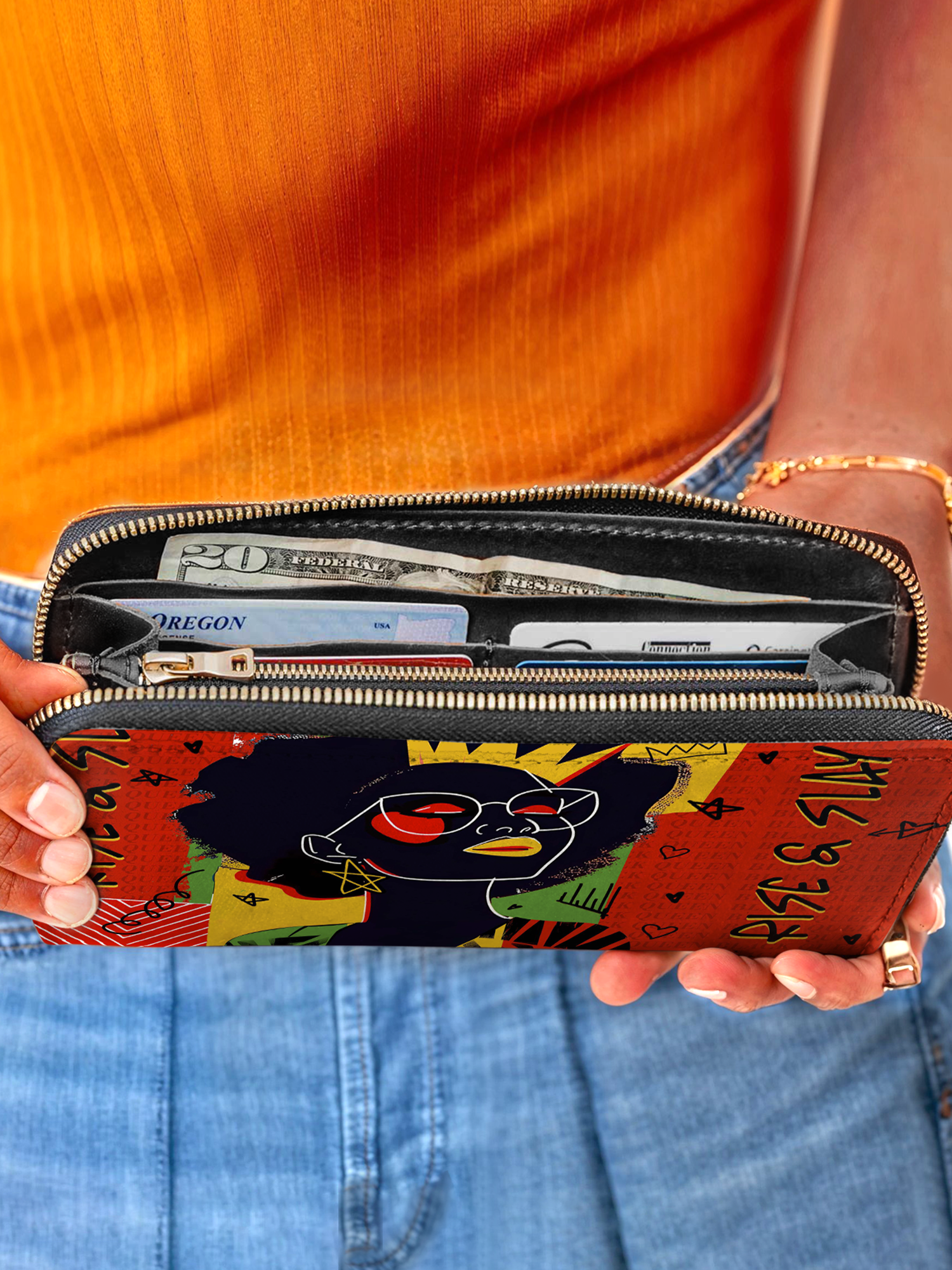 "Aina" Flame Red Wallet Deal