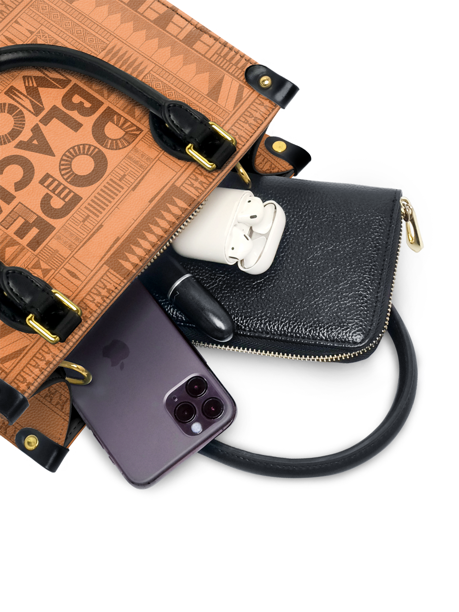 "Dope Black Mom" The Signature Trio Bundle - Small Leather Handbag