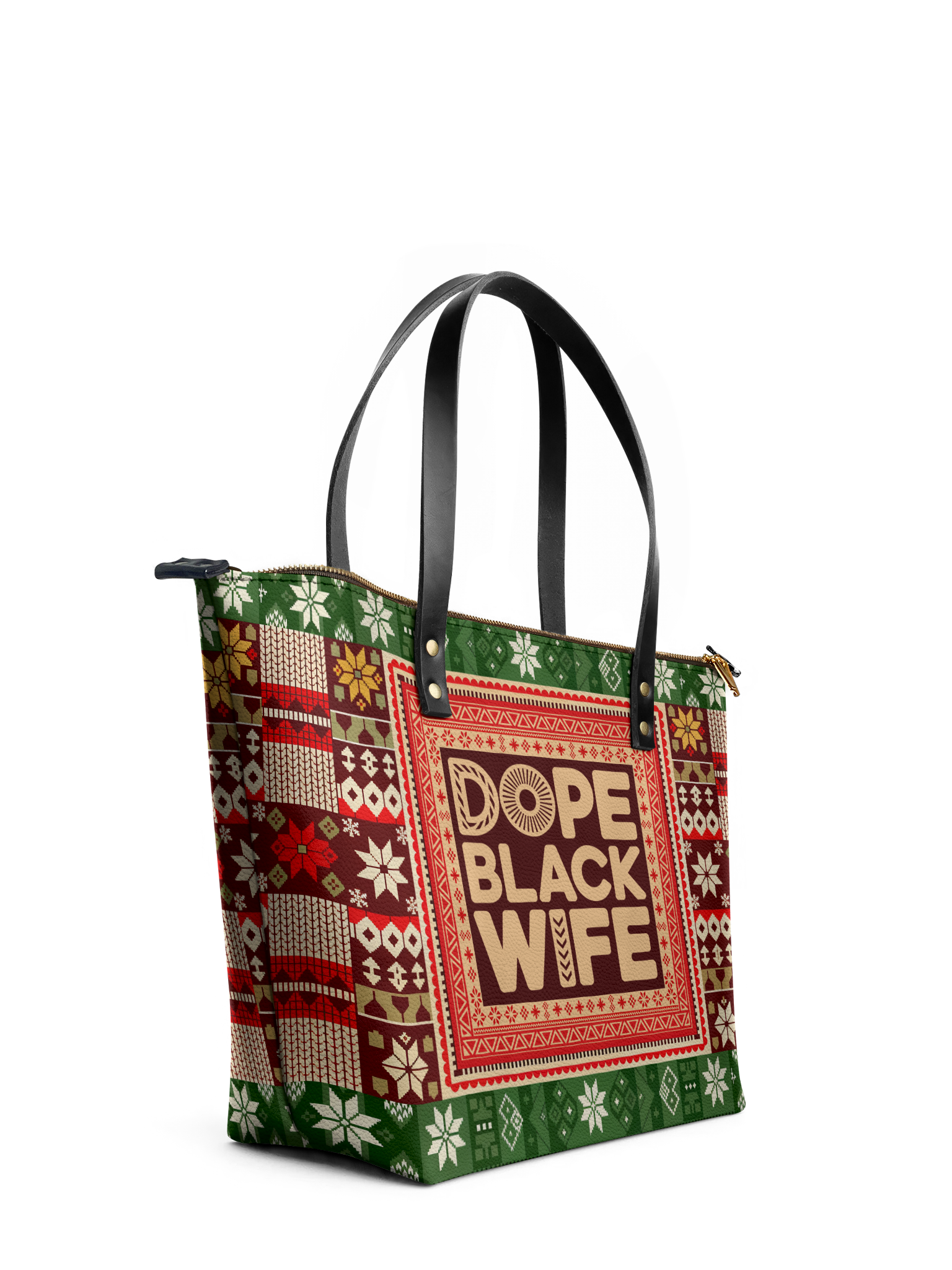 "Dope Black Wife" Frosted Pine Leather Tote Bag Deal