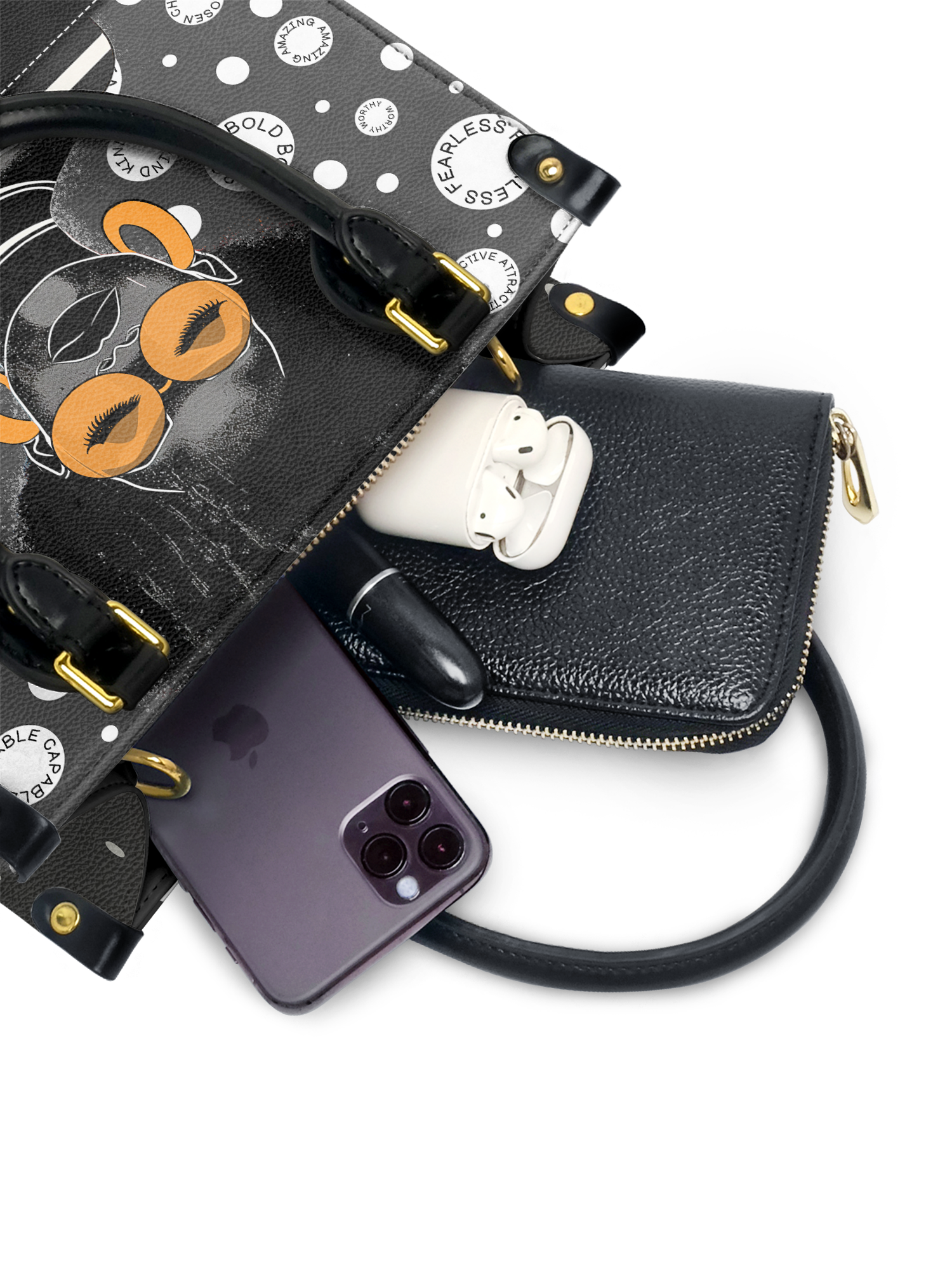 "Fahari" Monochrome Small Leather Handbag A250 Deal