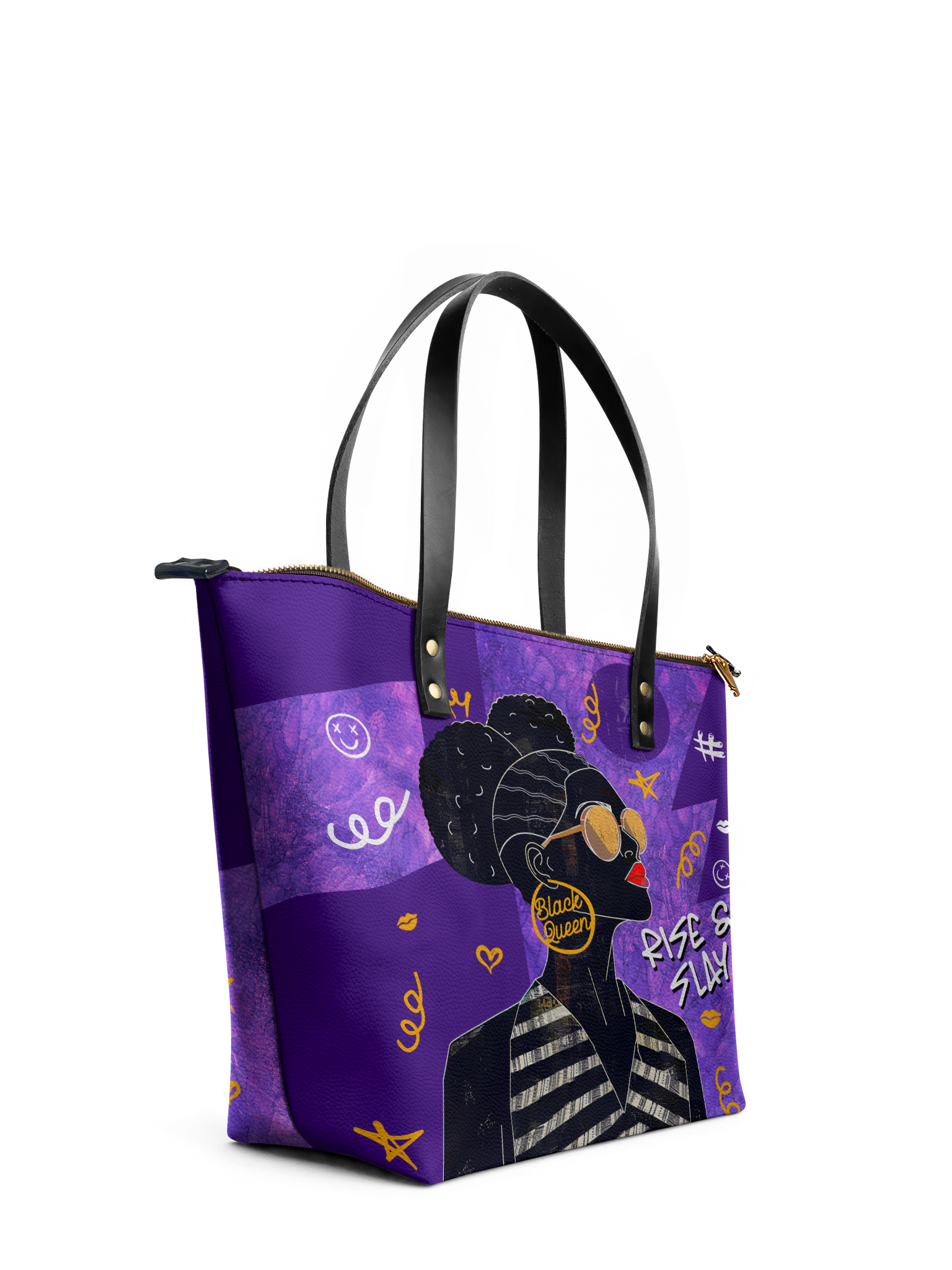 "Sanaa" Purple Crayon Leather Tote Bag Deal