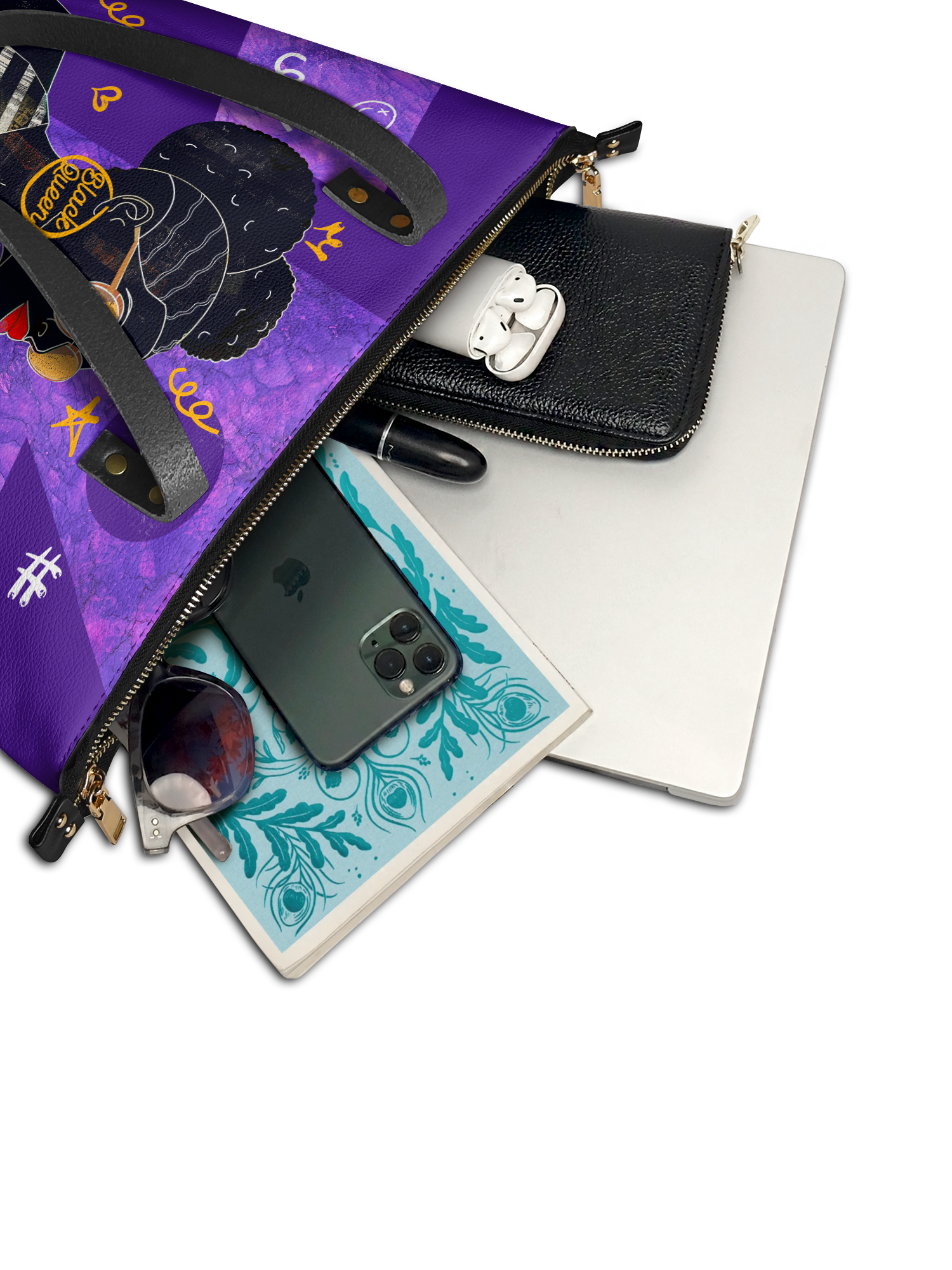 "Sanaa" Purple Crayon Leather Tote Bag Deal