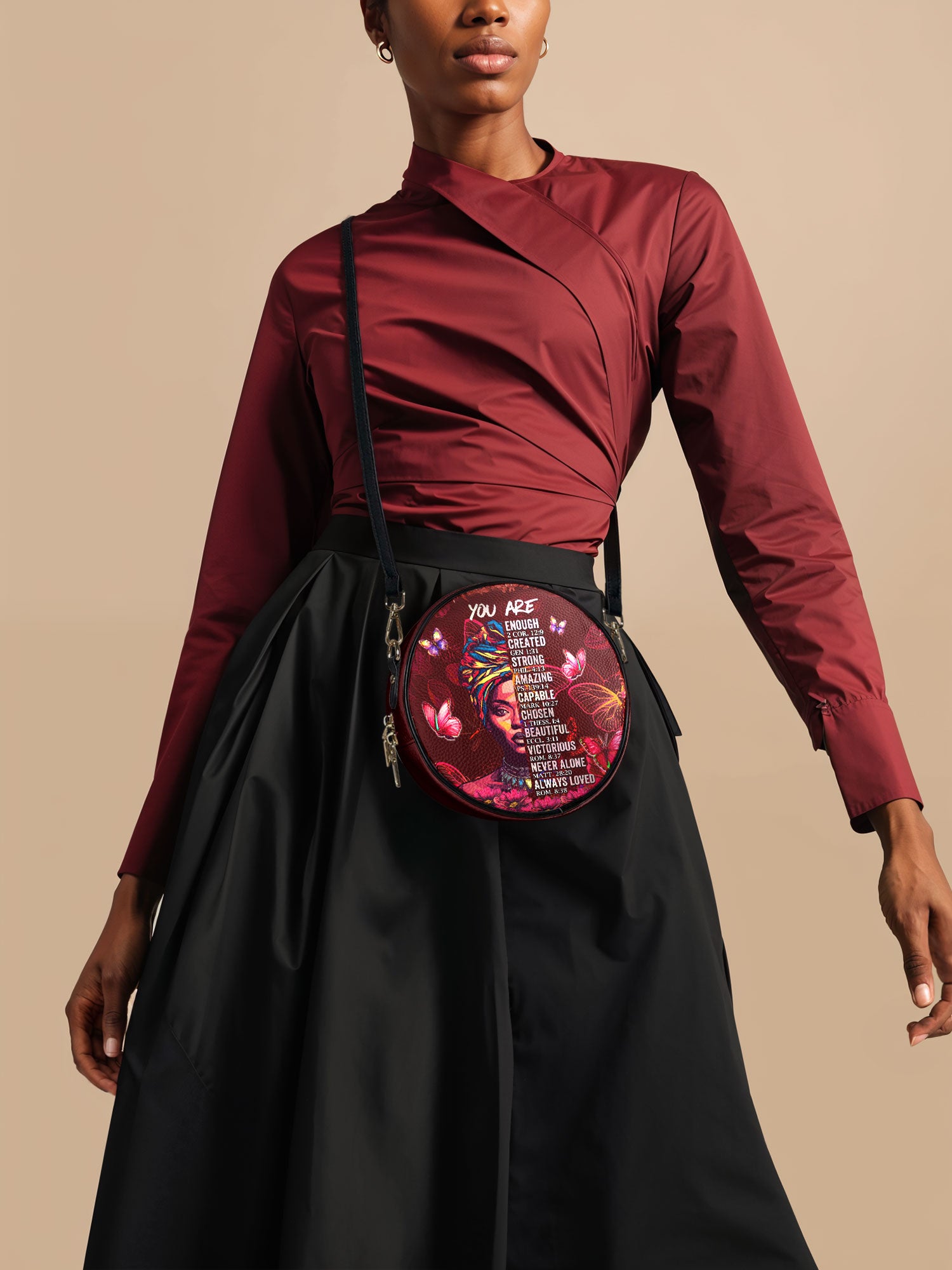"Imani" Pomegranate Red Circle Crossbody Bag Deal