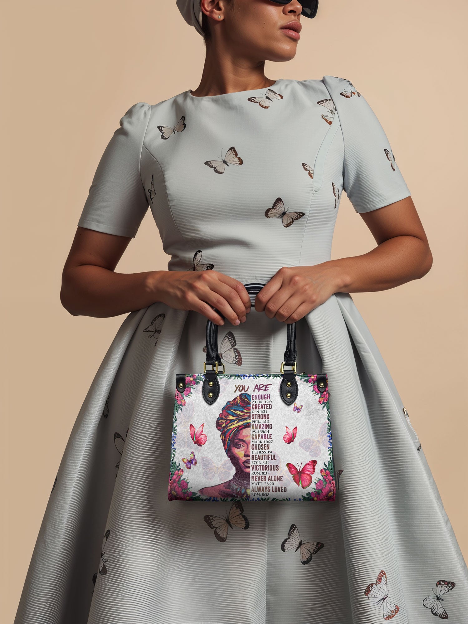 "Imani" Dove White Small Leather Handbag Deal