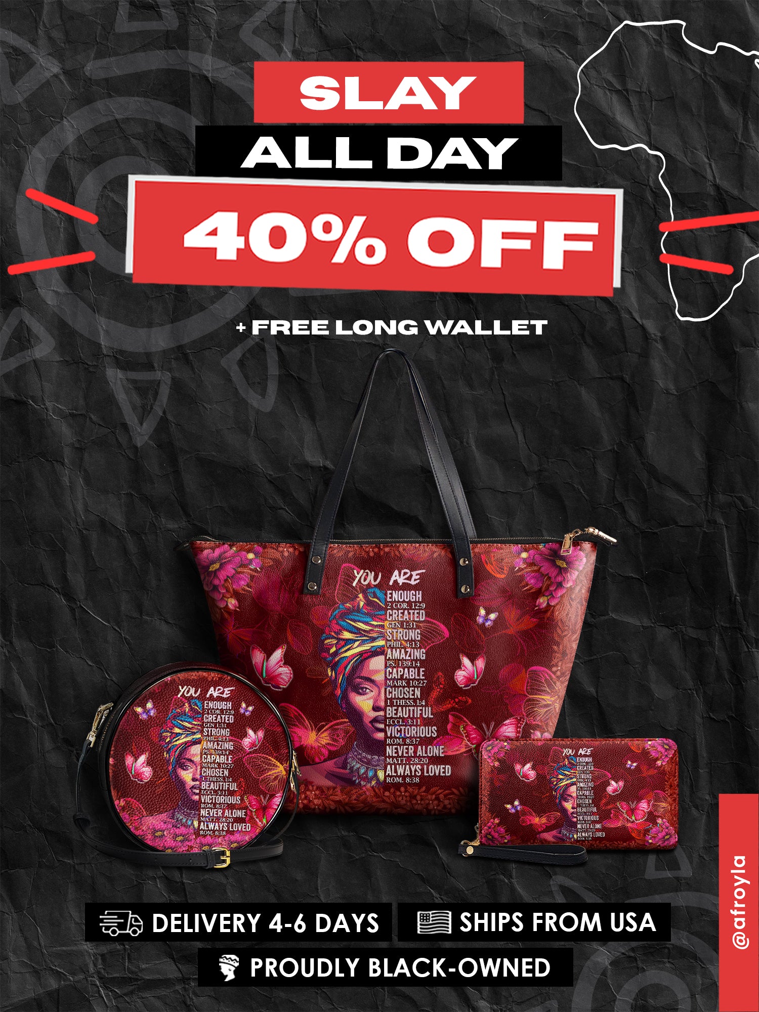 "Imani" Pomegranate Red Slay All Day Essential Bundle