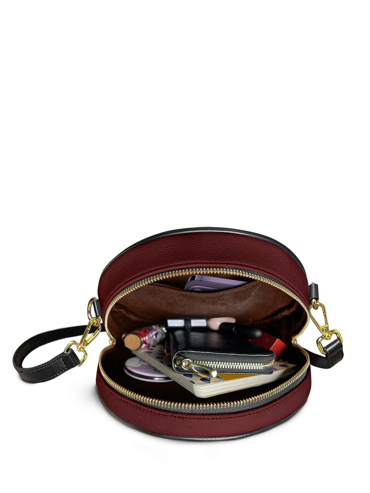 "Imani" Pomegranate Red Circle Crossbody Bag
