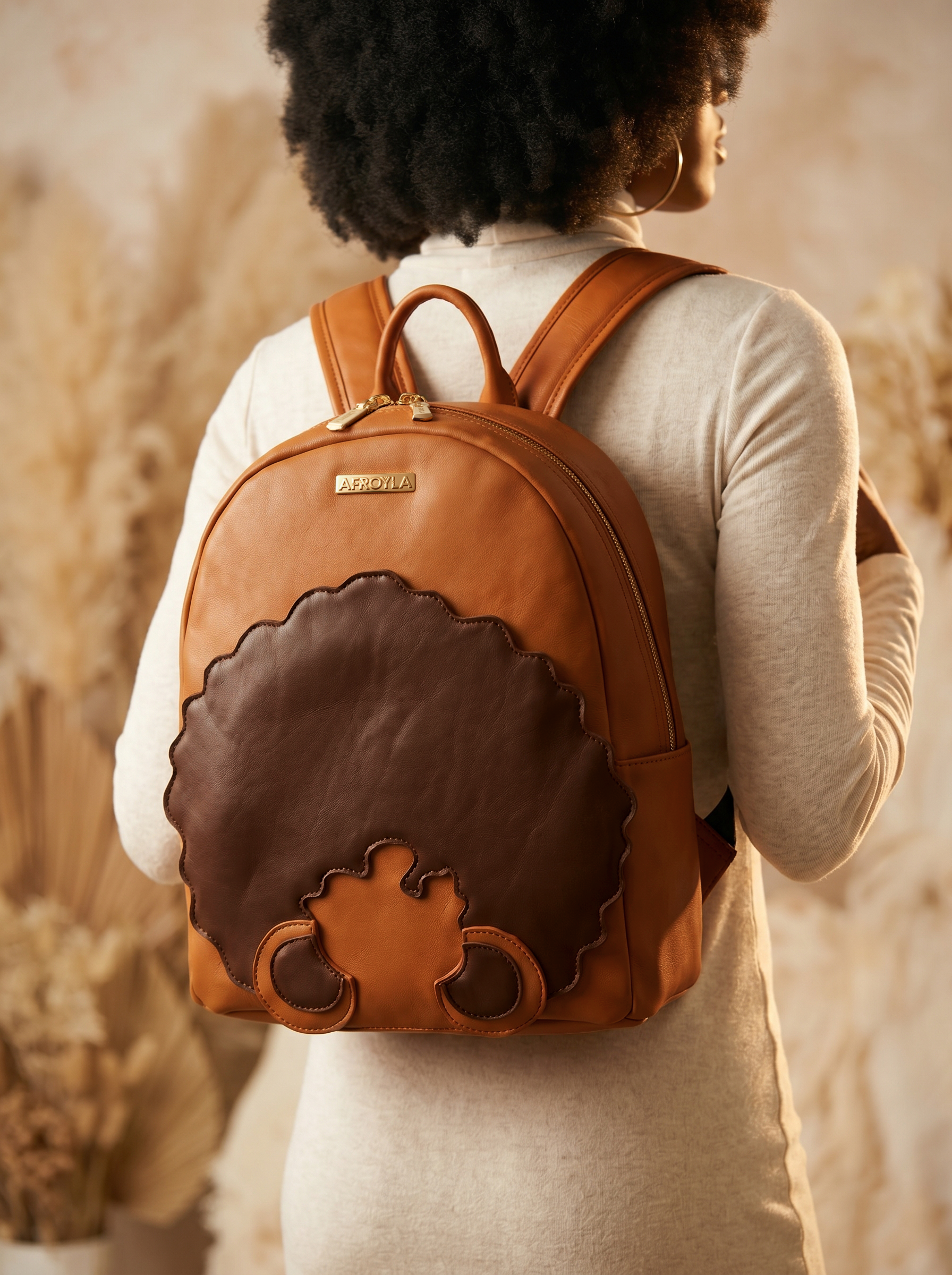 "Kora" Brown Leather Backpack