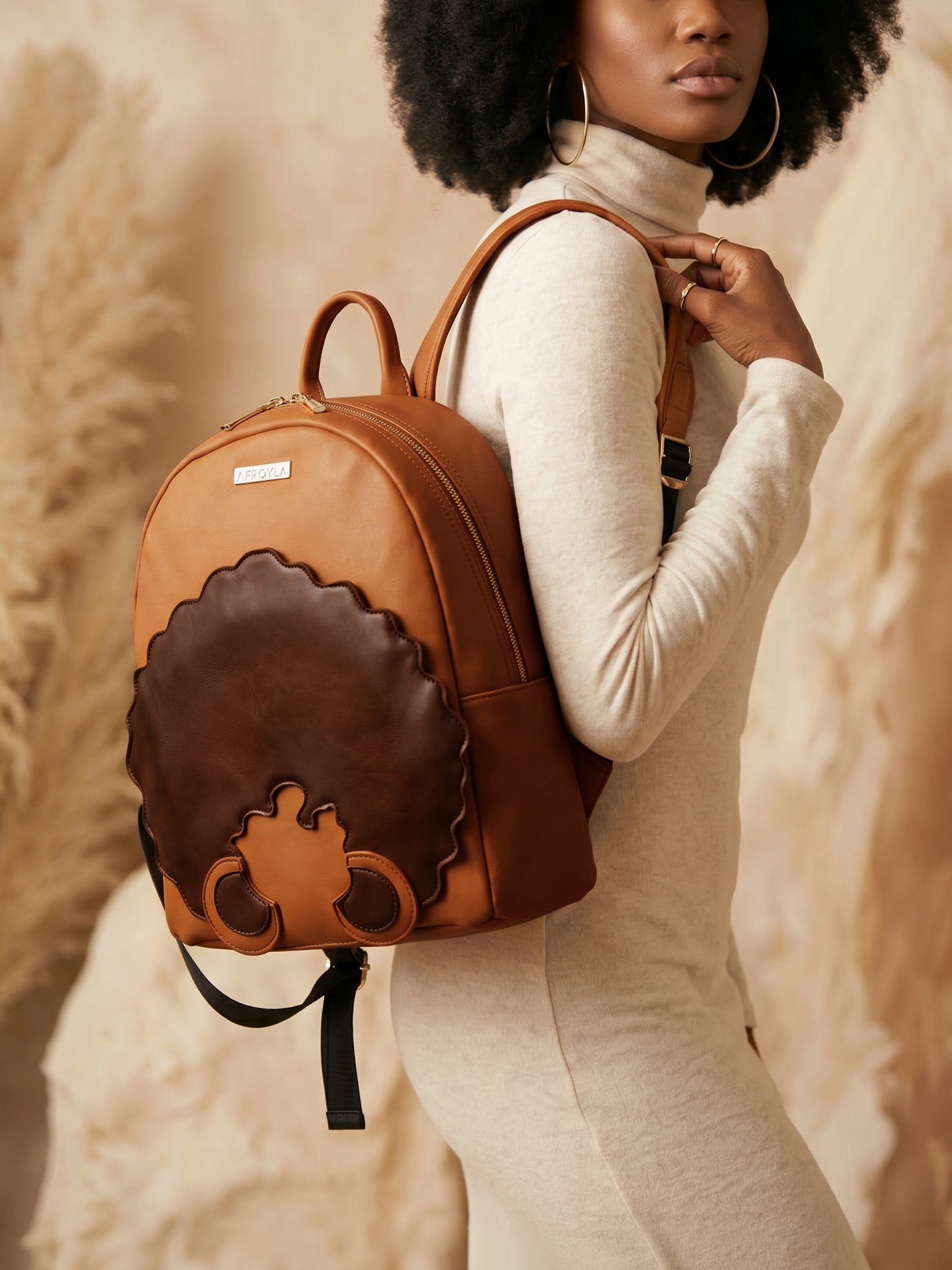 "Kora" Brown Leather Backpack