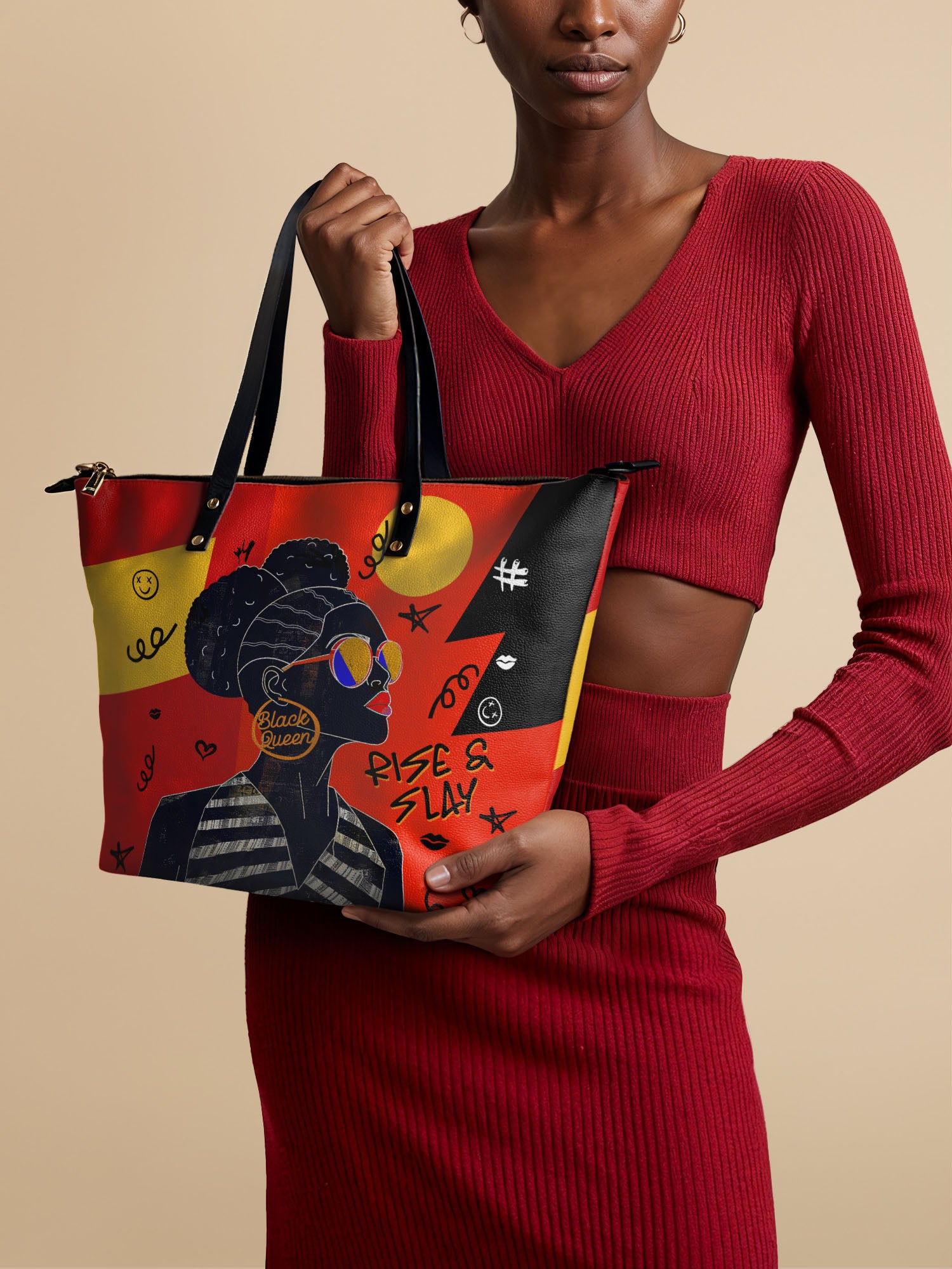 "Sanaa" Paprika Leather Tote Bag Deal