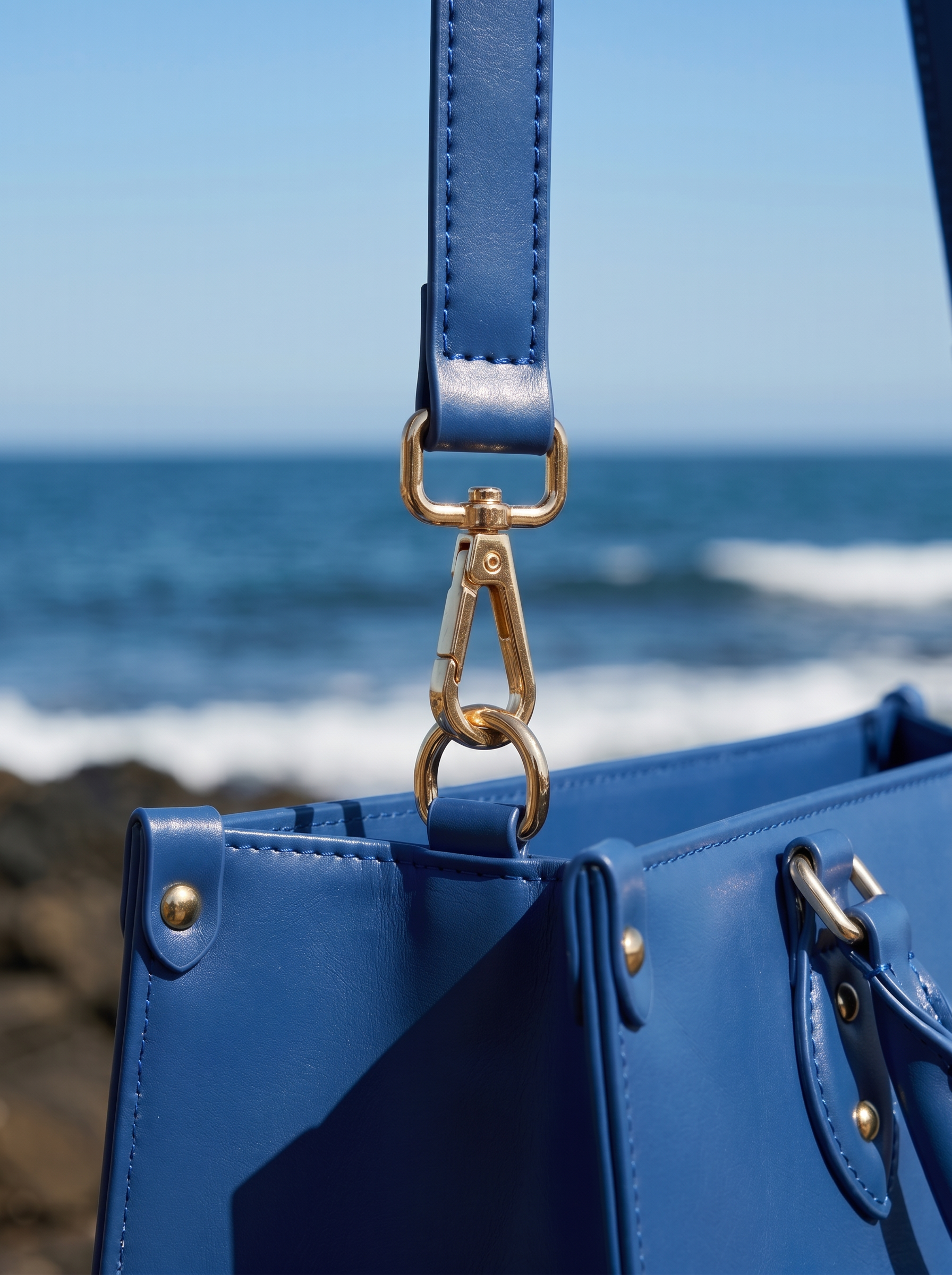 "Serwa" Cobalt Blue Leather Handbag