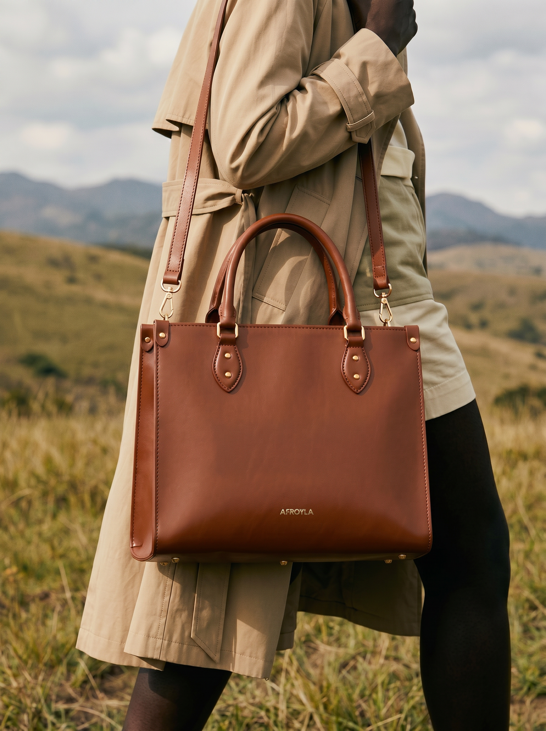 "Serwa" Brown Leather Handbag