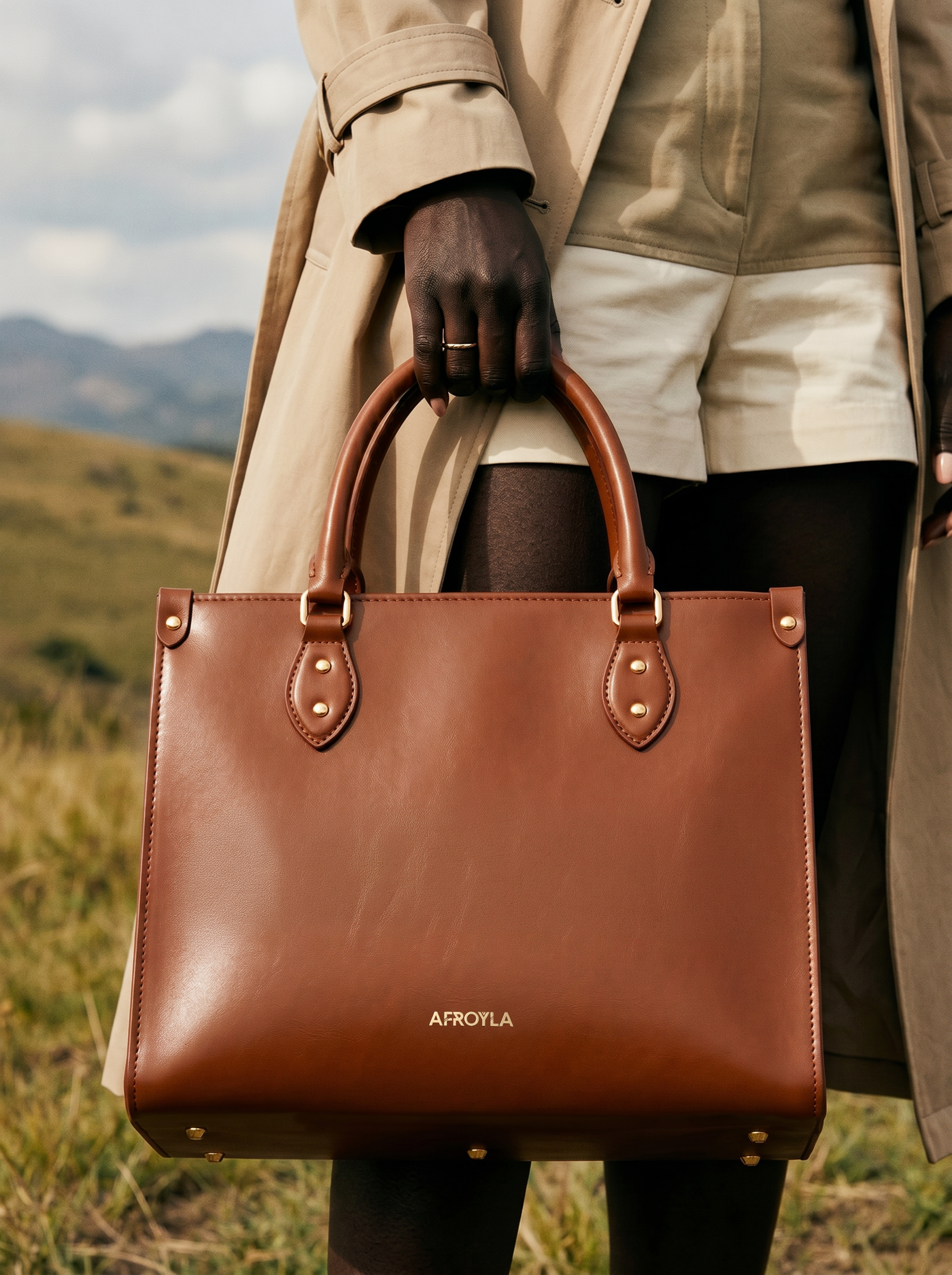 "Serwa" Brown Leather Handbag