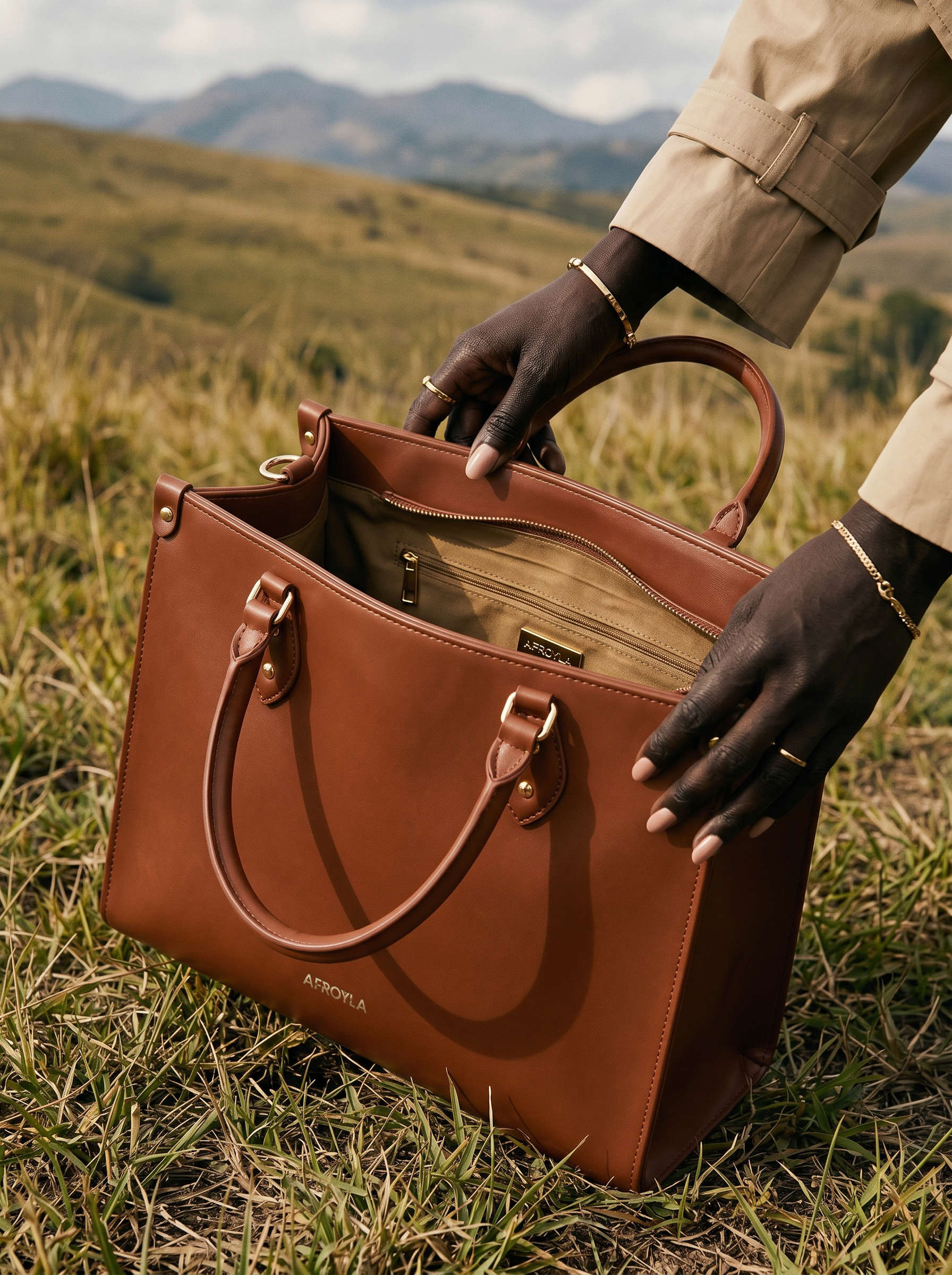 "Serwa" Brown Leather Handbag