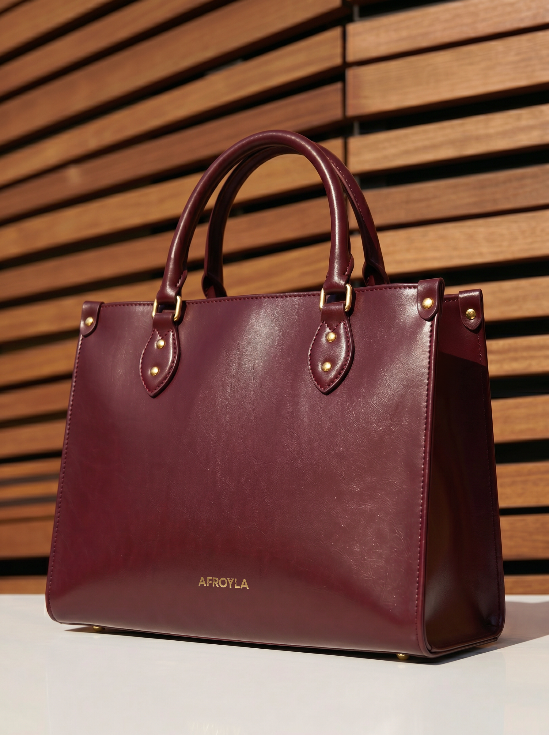 "Serwa" Oxblood Red Leather Handbag