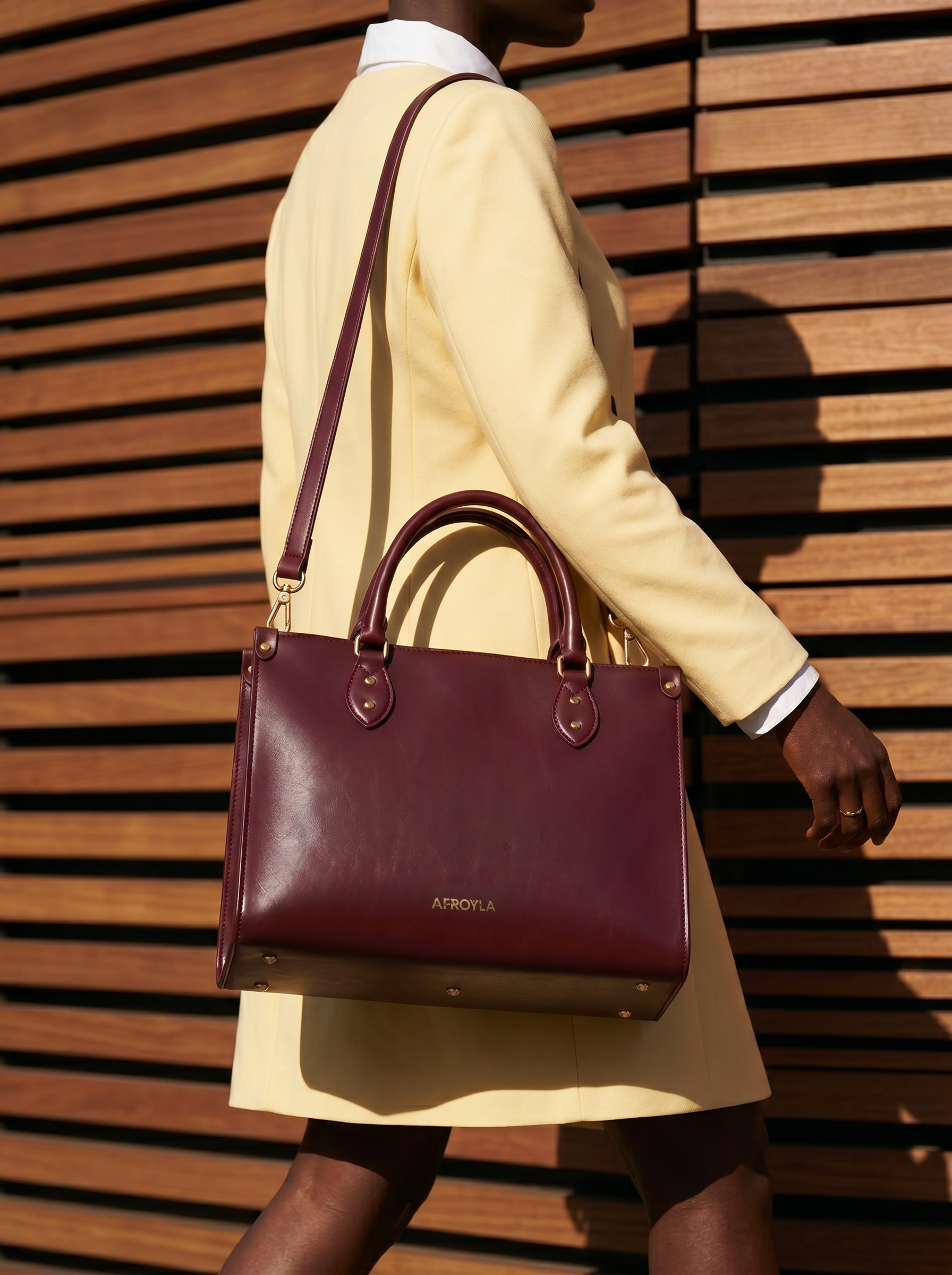 "Serwa" Oxblood Red Leather Handbag